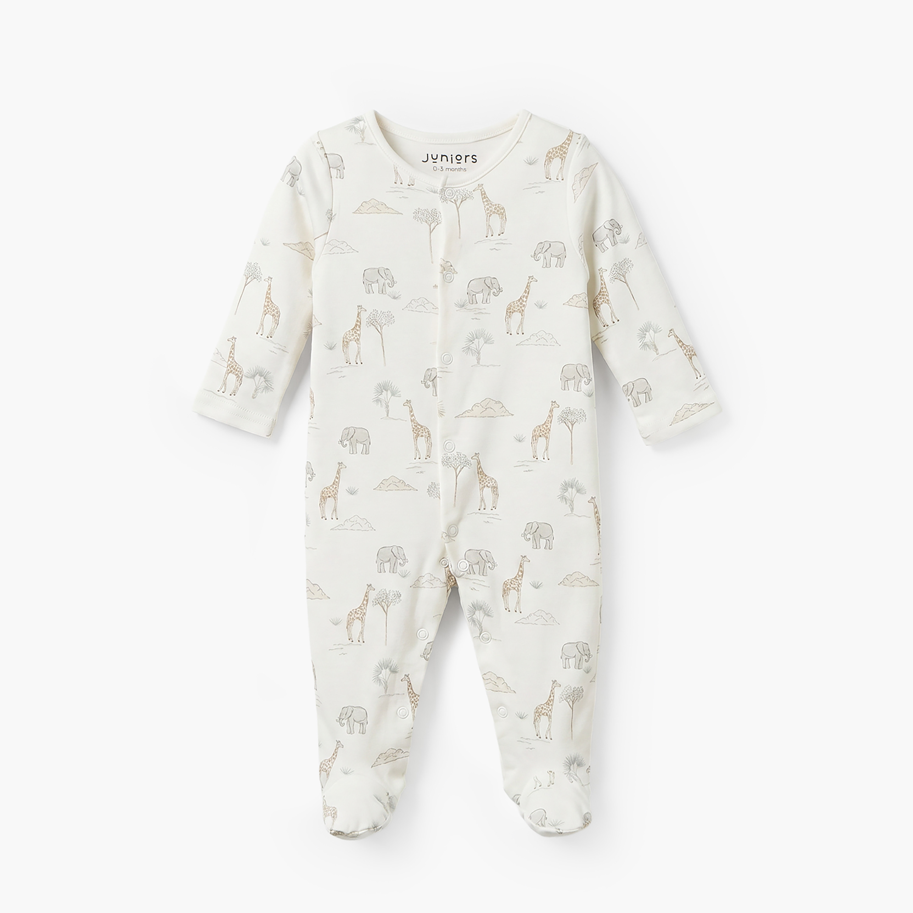 طقم بدلات نوم 3 قطع برقبة ضيقة وأكمام طويلة وطبعات زرافة من جونيورز-baby-boys-clothing-nightwear-sleepsuits-image-5