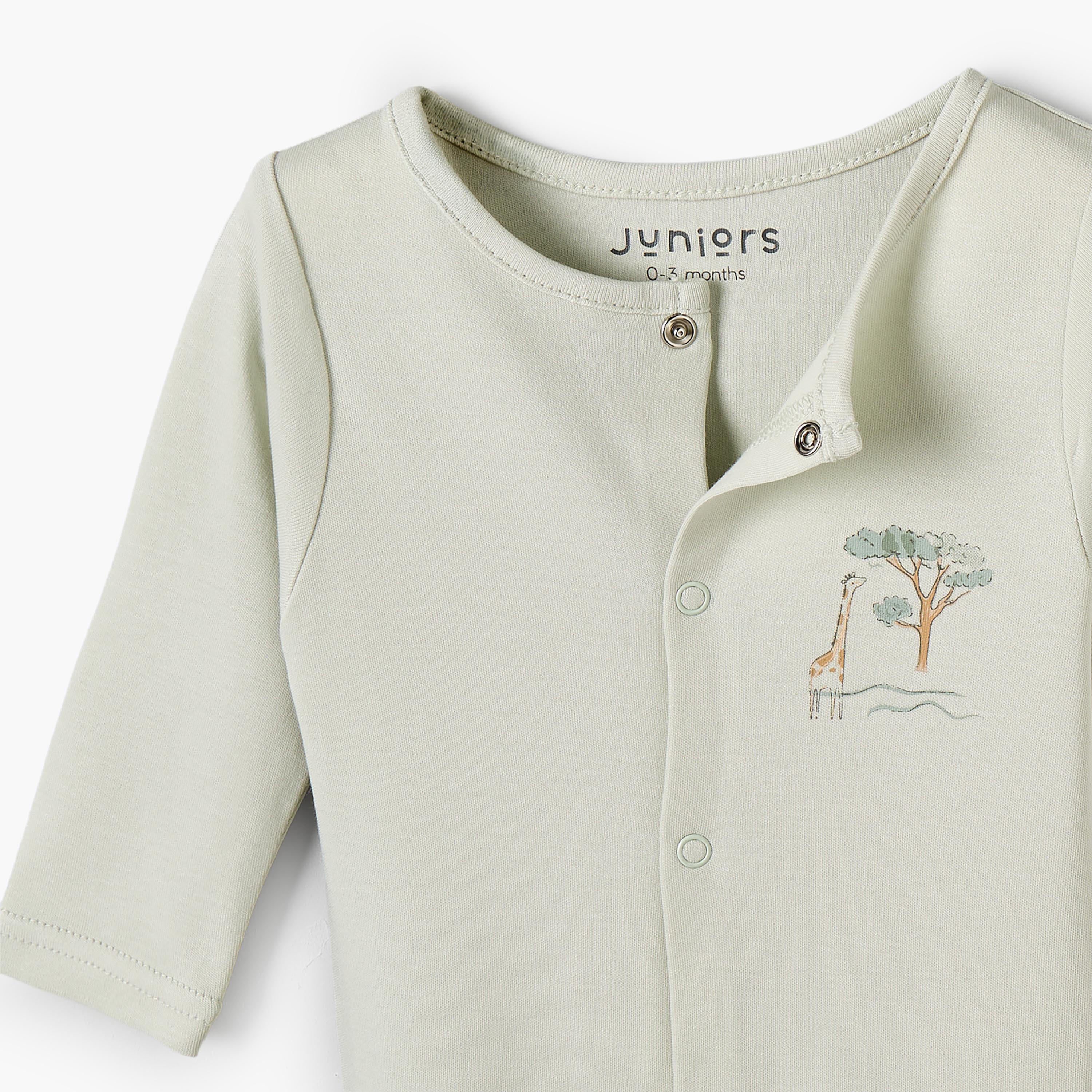 طقم بدلات نوم 3 قطع برقبة ضيقة وأكمام طويلة وطبعات زرافة من جونيورز-baby-boys-clothing-nightwear-sleepsuits-image-6