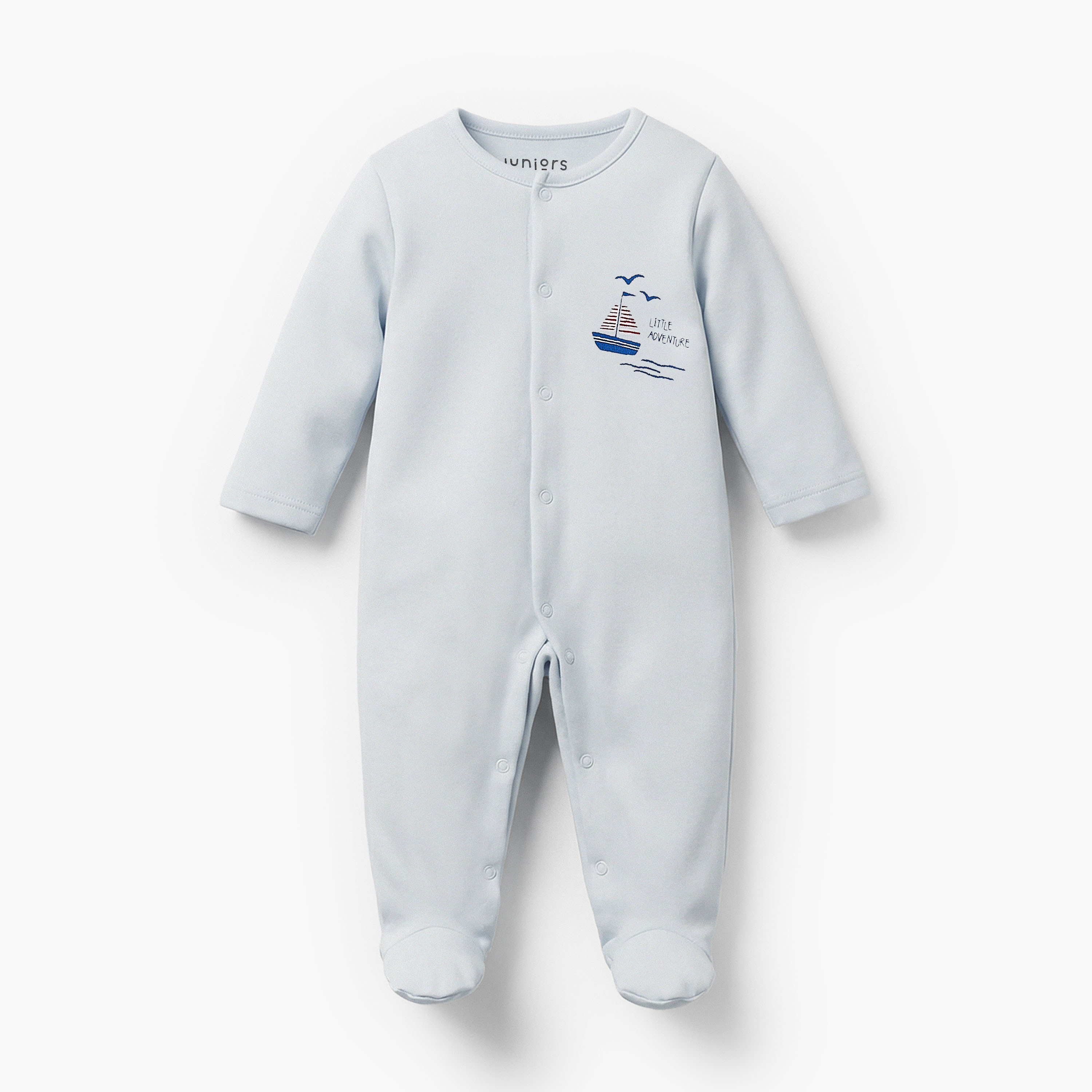 Pack of 3 Juniors Bamboo Round Neck Long Sleeves Sleepsuit with Nautical Print-baby-boys-clothing-nightwear-sleepsuits-image-5
