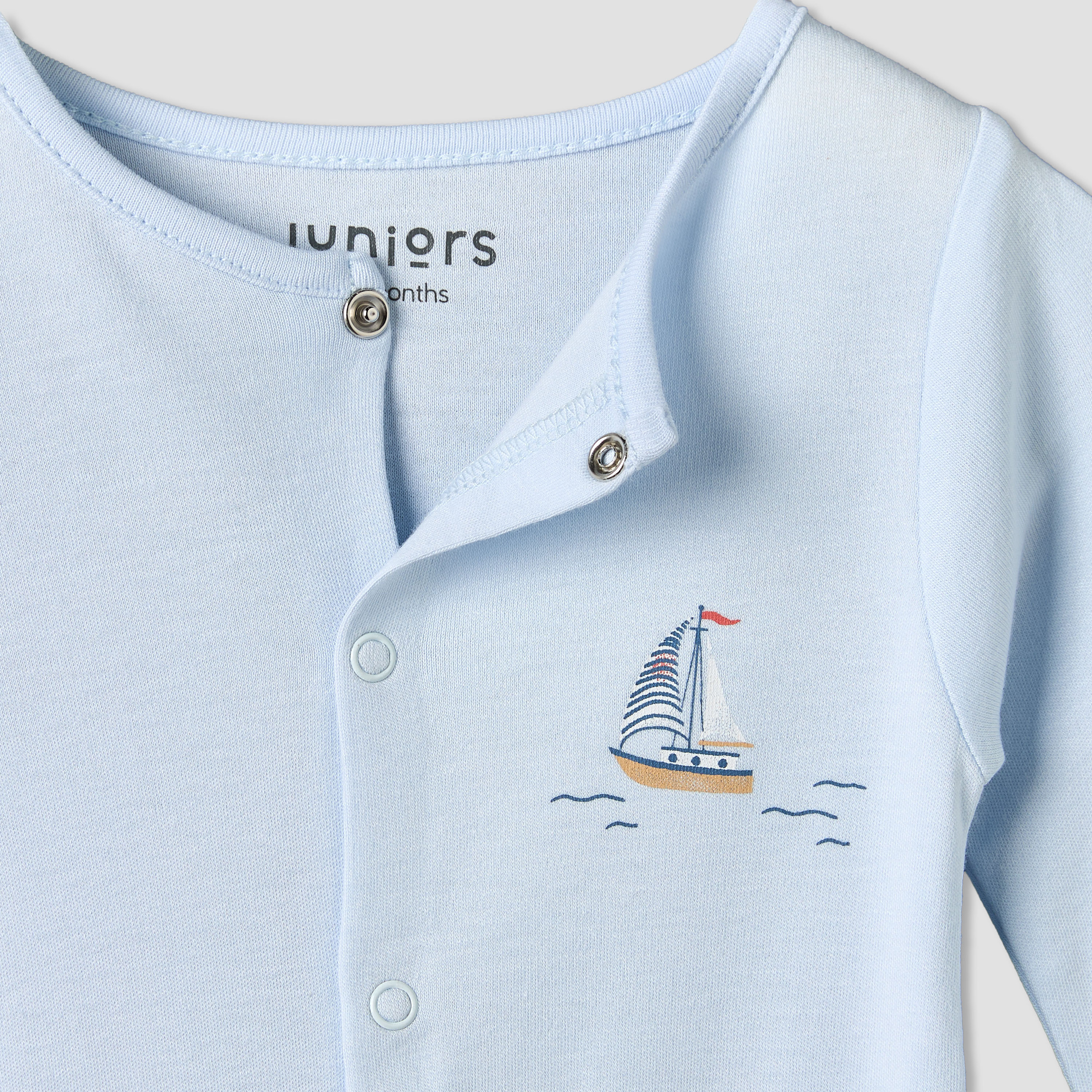 بدلة نوم بياقة مستديرة وأكمام طويلة وطبعات من جونيورز - طقم من 3 قطع-baby-boys-clothing-nightwear-sleepsuits-image-4