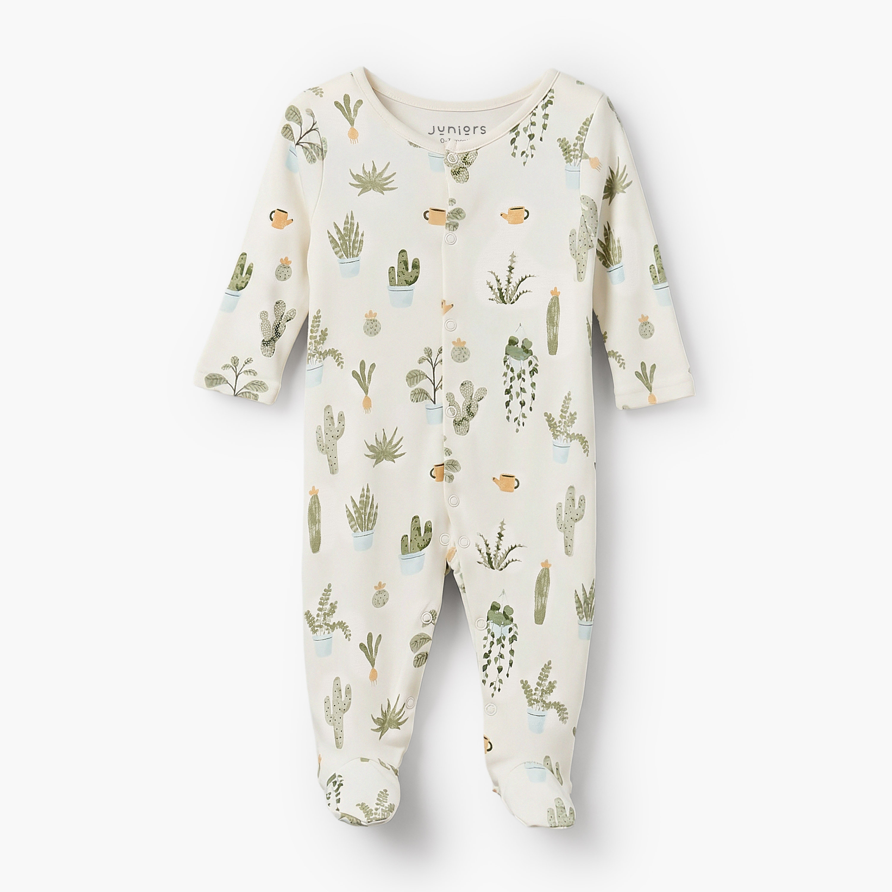 بدلة نوم خيزران بأكمام طويلة وياقة مستديرة وطبعات متنوعة من جونيورز - عبوة من 3 قطع-baby-boys-clothing-nightwear-sleepsuits-image-5