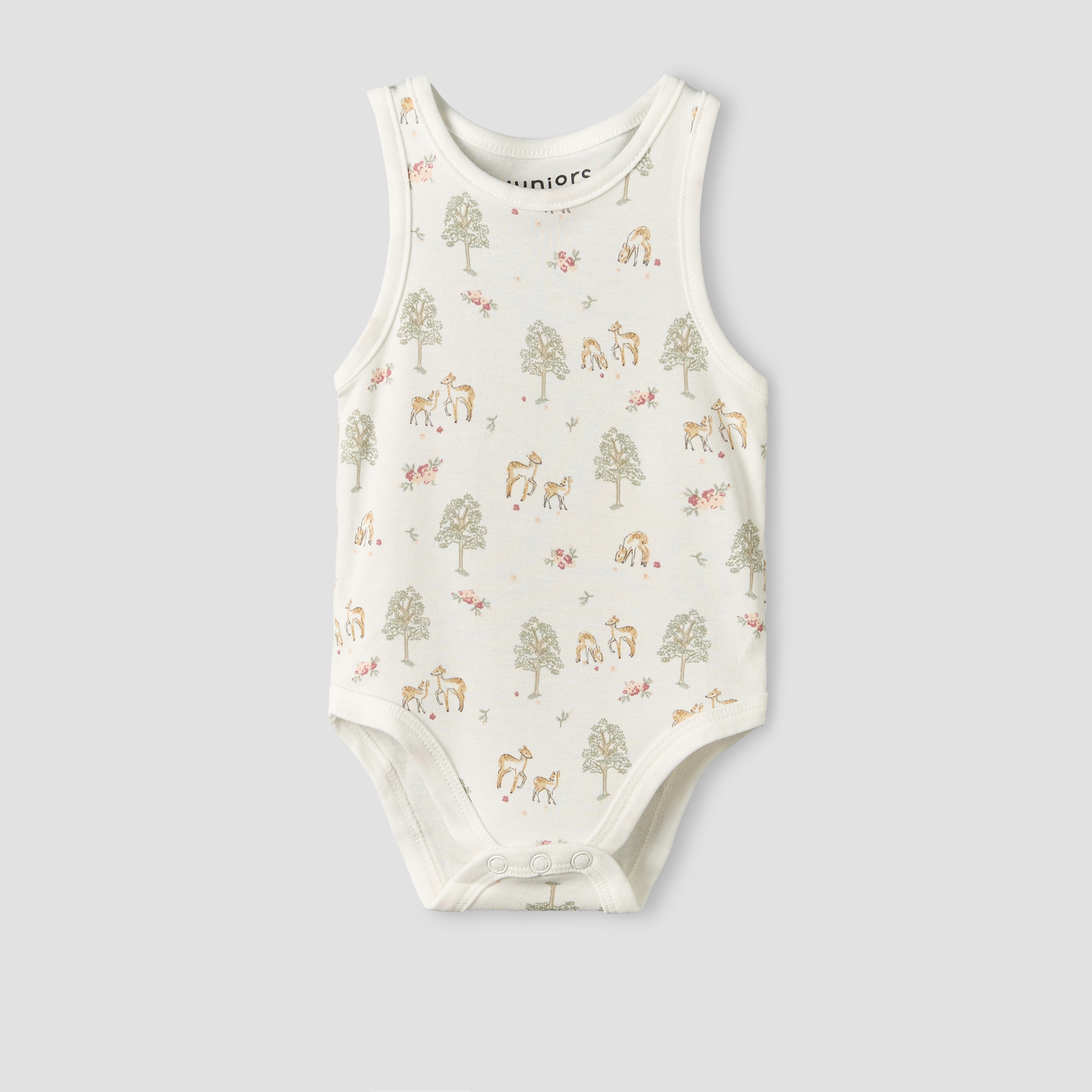 Pack of 5 Juniors Crew Neck Sleeveless Bodysuit with Safari Print-baby-girls-clothing-bodysuits-image-7