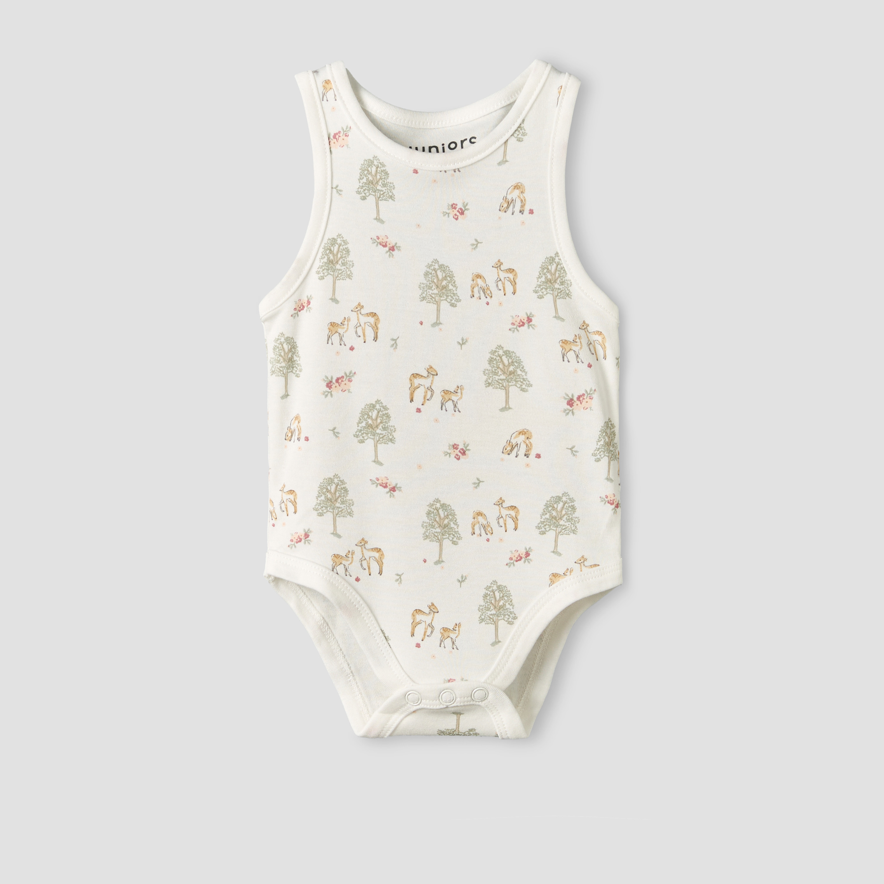 Pack of 5 Juniors Crew Neck Sleeveless Bodysuit with Safari Print-baby-girls-clothing-bodysuits-image-8