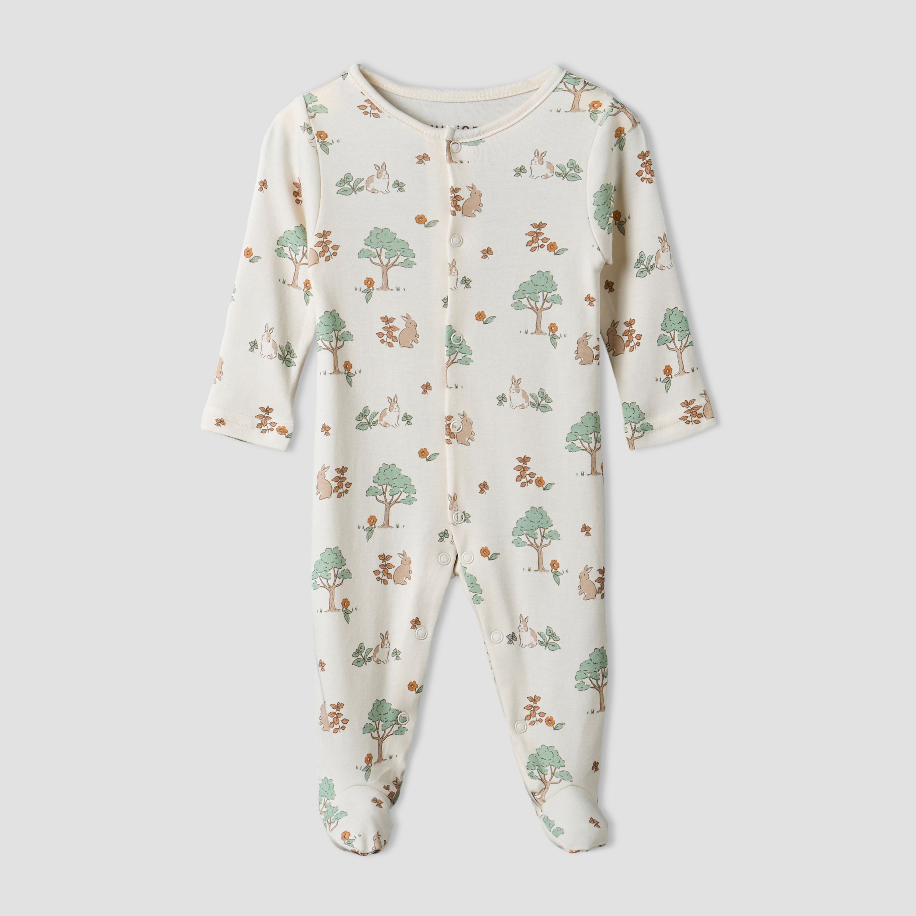 Pack of 3 Juniors Round Neck Long Sleeve Sleepsuit with Bunny Print-baby-girls-clothing-nightwear-sleepsuits-image-4
