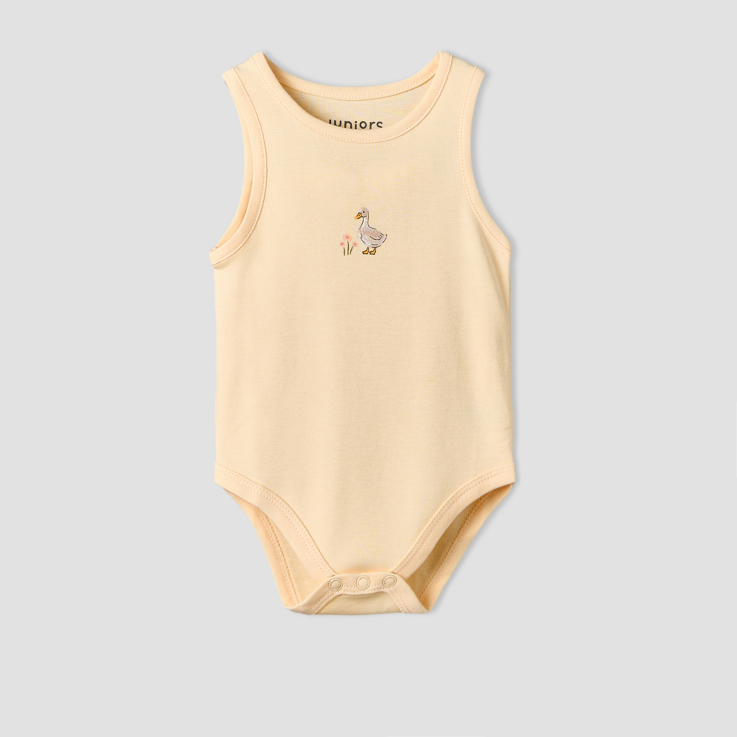 Pack of 5 Juniors Round Neck Sleeveless Bodysuit with Assorted Print-baby-girls-clothing-bodysuits-image-8