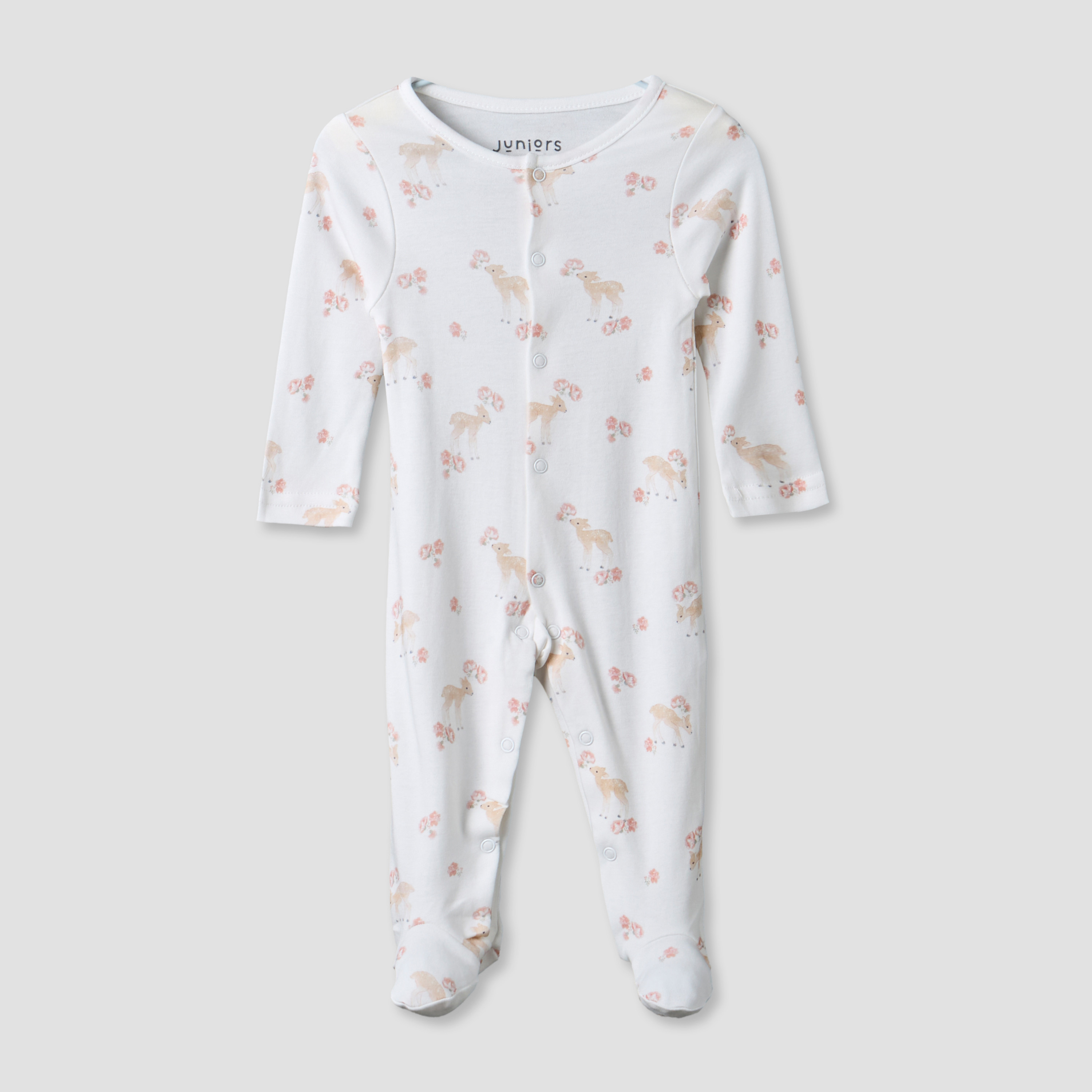 Pack of 3 Juniors Round Neck Long Sleeve Sleepsuit with Assorted Print-baby-girls-clothing-nightwear-sleepsuits-image-5