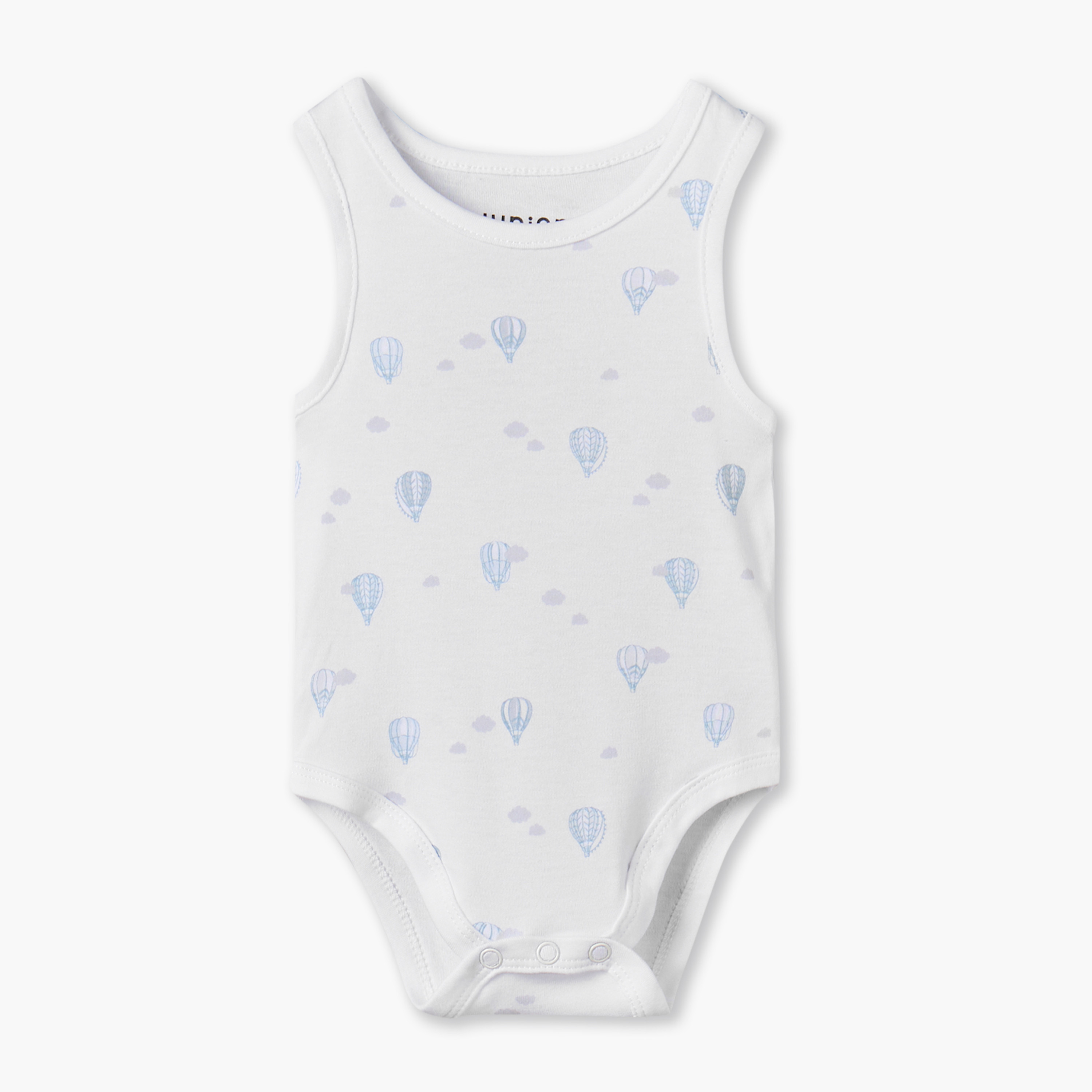 Pack of 5 Juniors Crew Neck Sleeveless Bodysuit with Hot Air Balloon Print-baby-boys-clothing-bodysuits-image-5