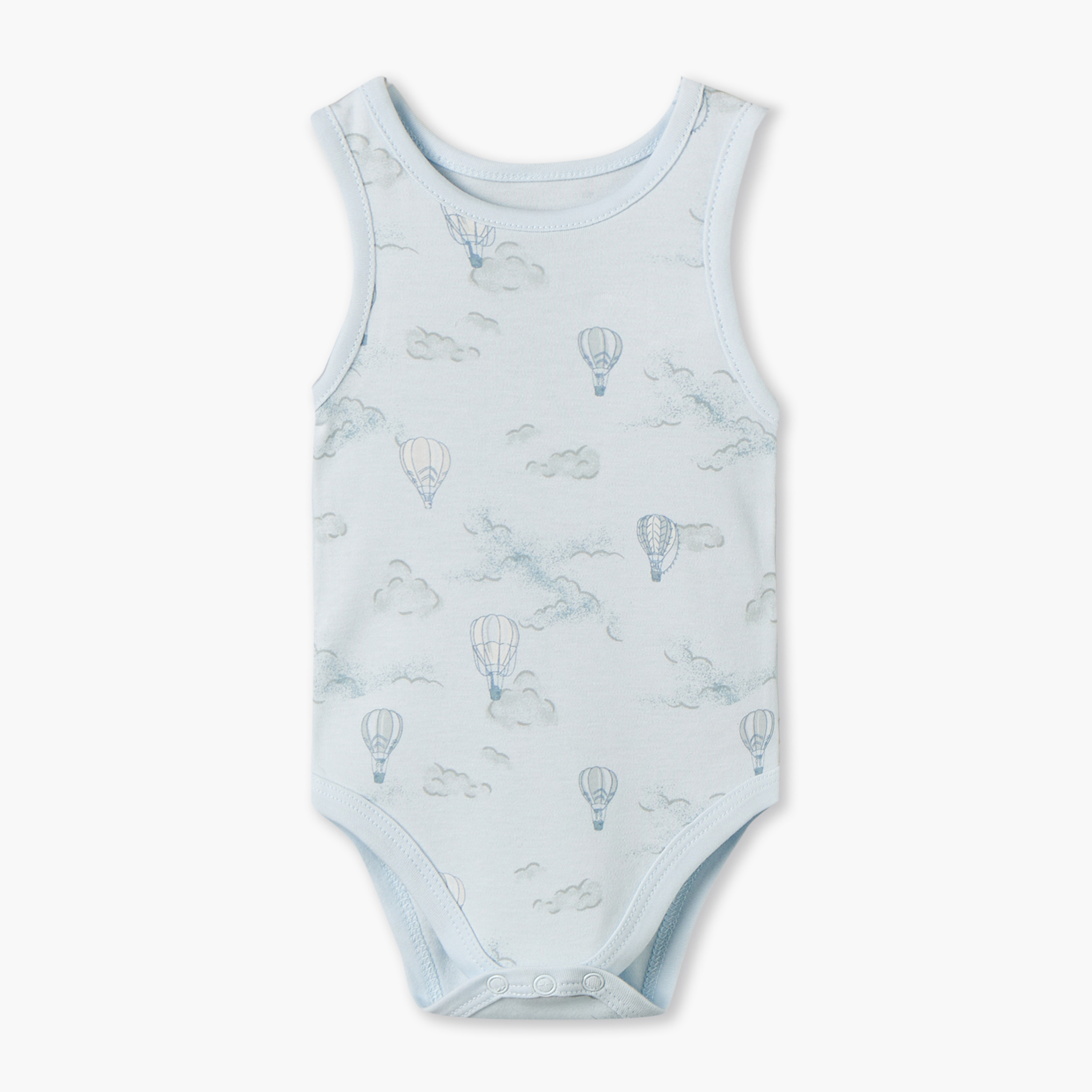 Pack of 5 Juniors Crew Neck Sleeveless Bodysuit with Hot Air Balloon Print-baby-boys-clothing-bodysuits-image-8