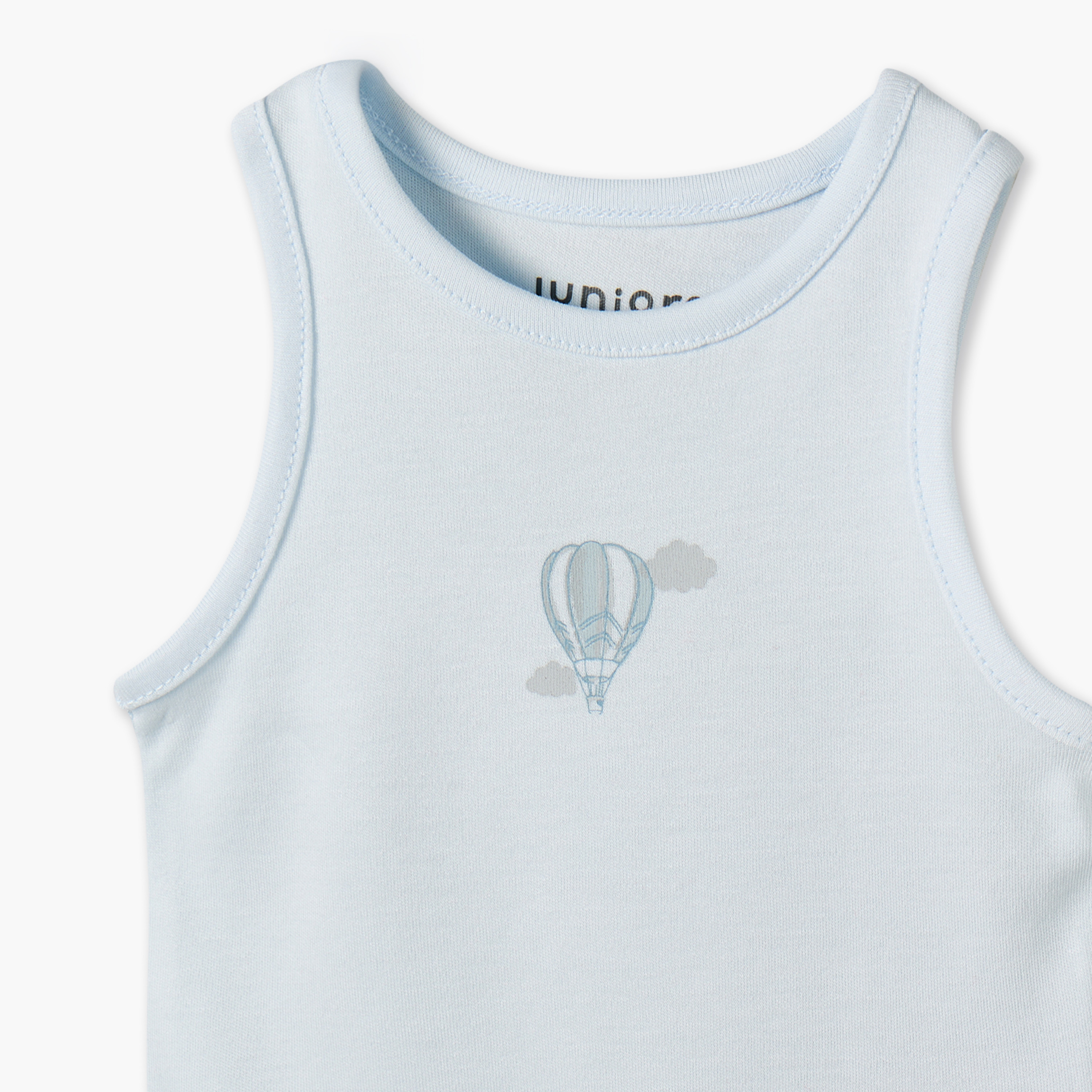 Pack of 5 Juniors Crew Neck Sleeveless Bodysuit with Hot Air Balloon Print-baby-boys-clothing-bodysuits-image-9