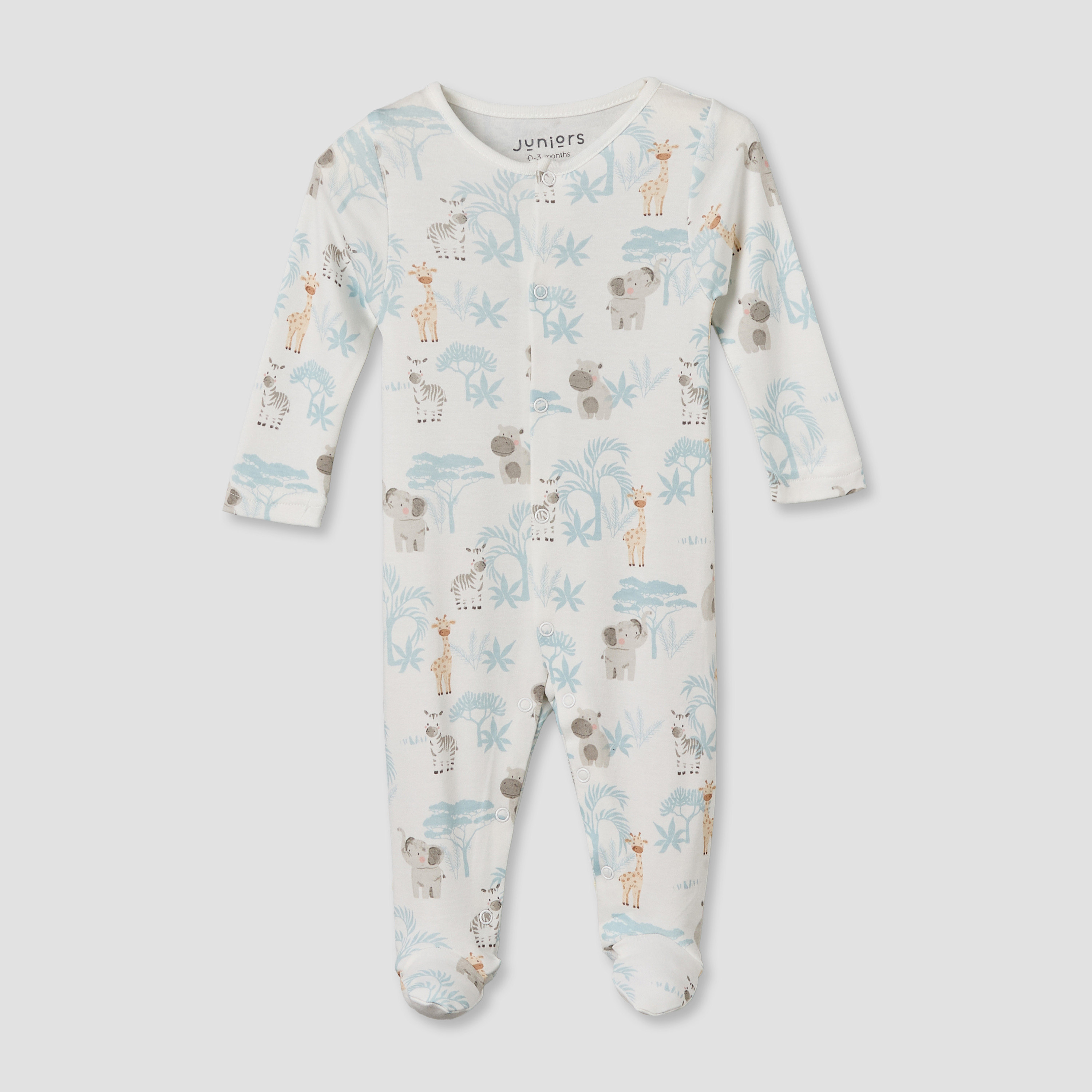 Pack of 3 Juniors Round Neck Long Sleeves Sleepsuit with Button Closure-baby-boys-clothing-nightwear-sleepsuits-image-3