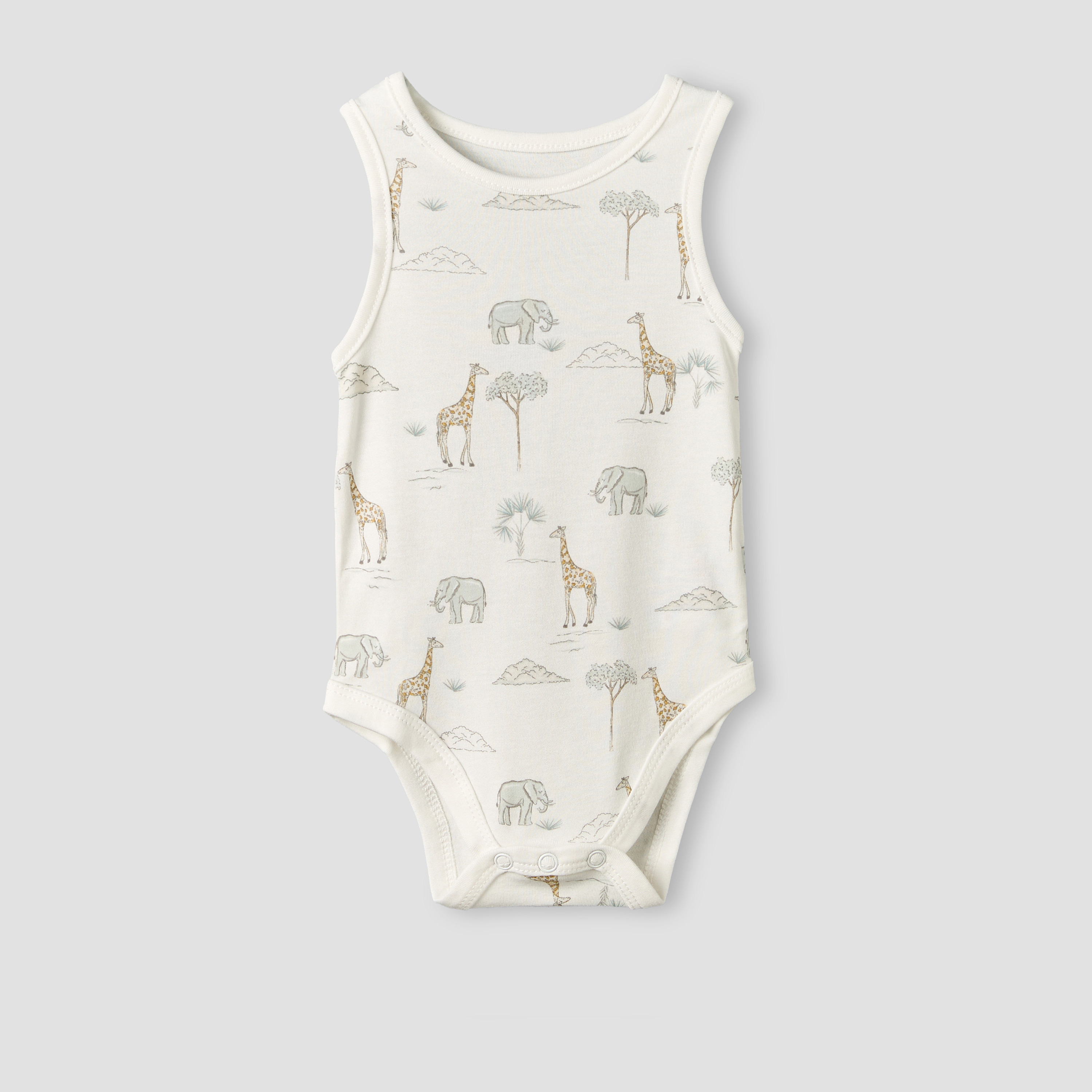 بودي سوت دون أكمام بياقة ضيقة وطبعات سفاري من جونيورز - طقم من 5 قطع-baby-boys-clothing-bodysuits-image-2