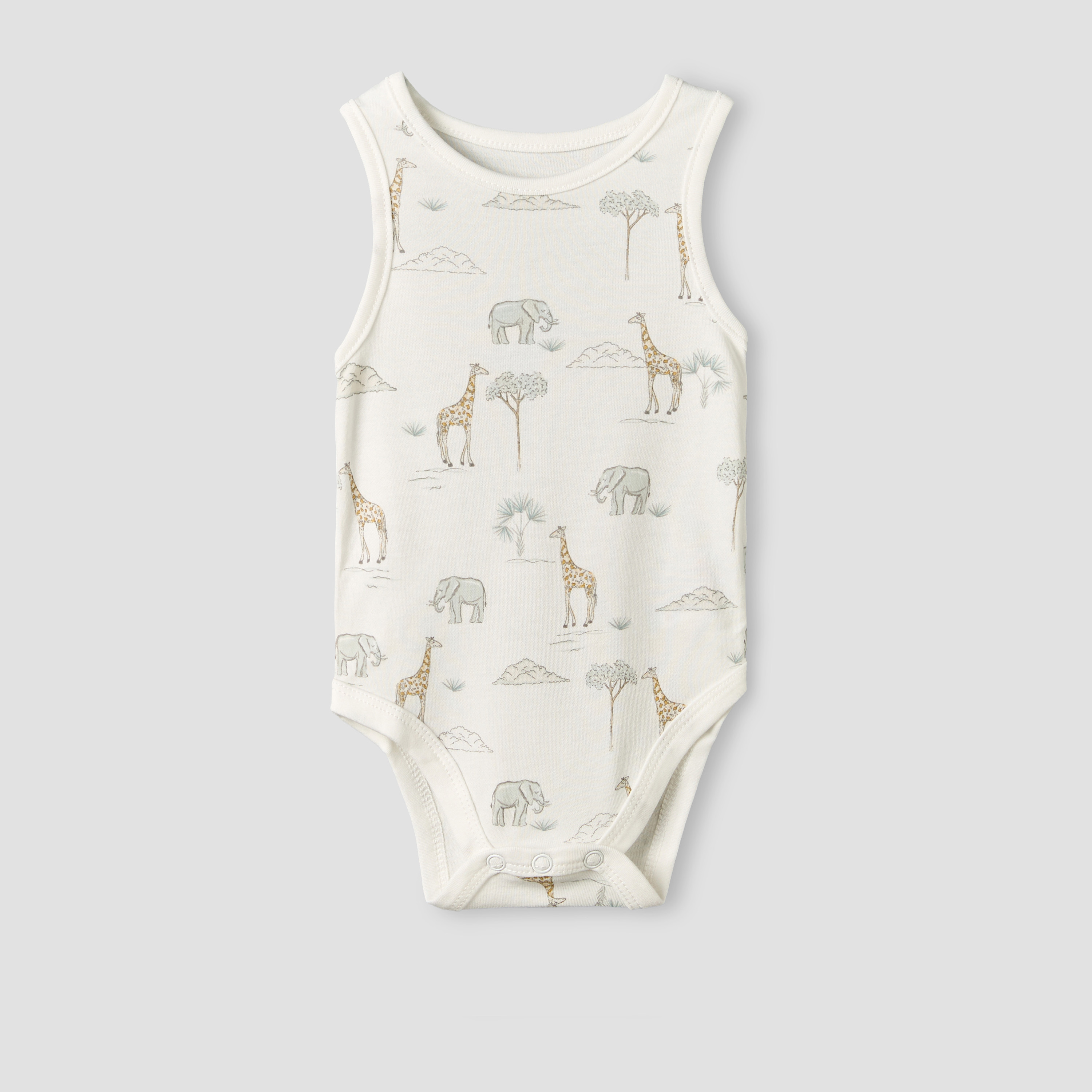 بودي سوت دون أكمام بياقة ضيقة وطبعات سفاري من جونيورز - طقم من 5 قطع-baby-boys-clothing-bodysuits-image-4