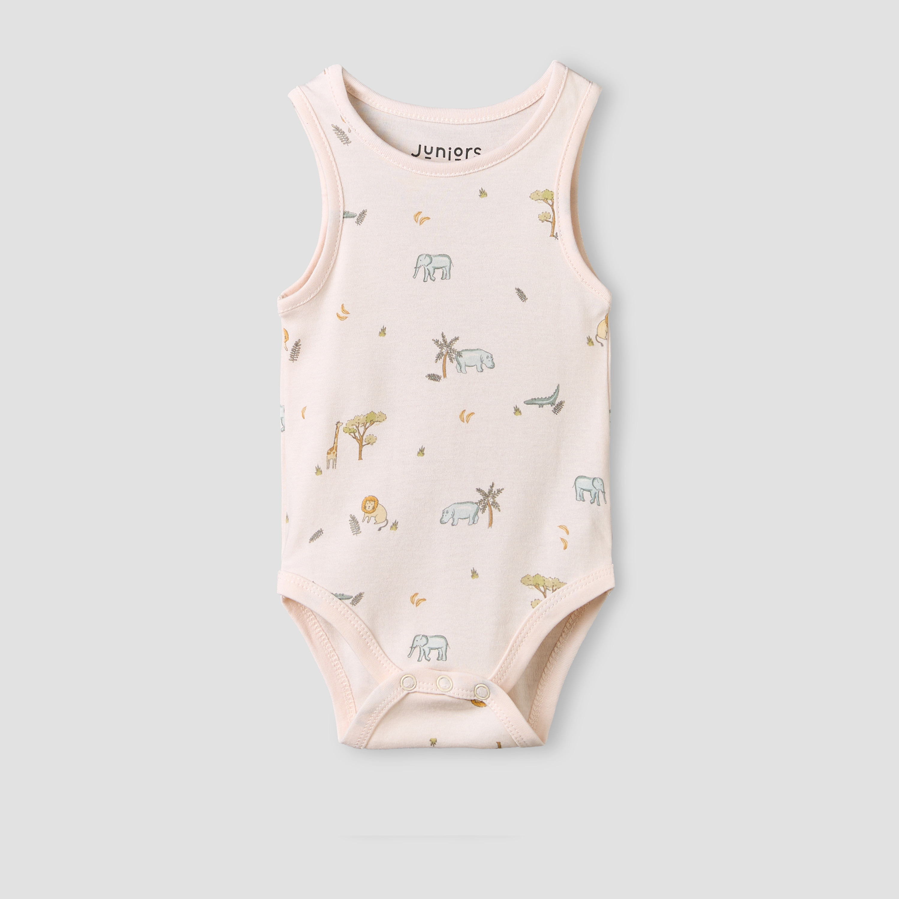 بودي سوت دون أكمام بياقة ضيقة وطبعات سفاري من جونيورز - طقم من 5 قطع-baby-boys-clothing-bodysuits-image-5