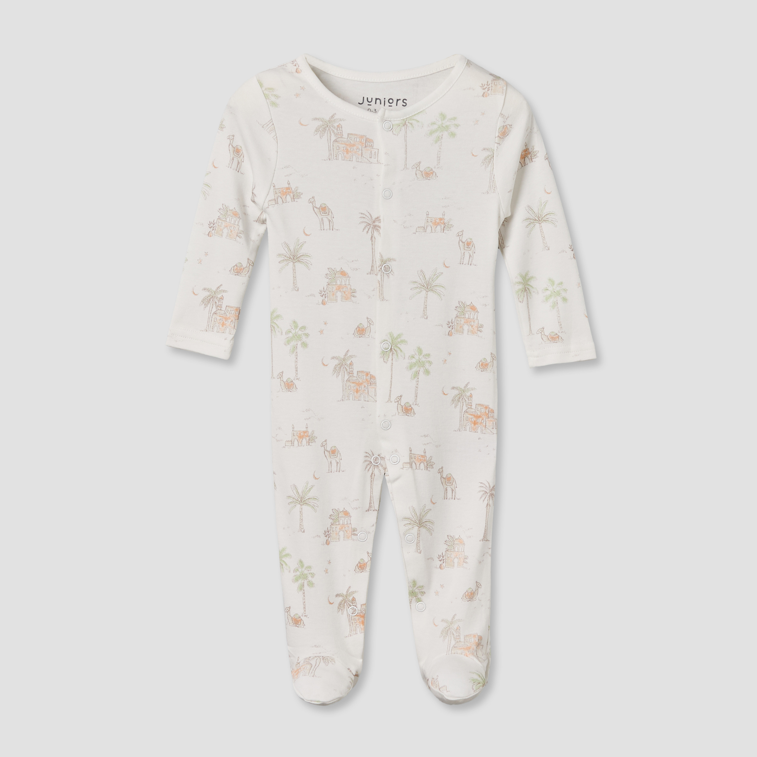 Pack of 3 Juniors Round Neck Long Sleeves Sleepsuit with Button Closure-baby-boys-clothing-nightwear-sleepsuits-image-4