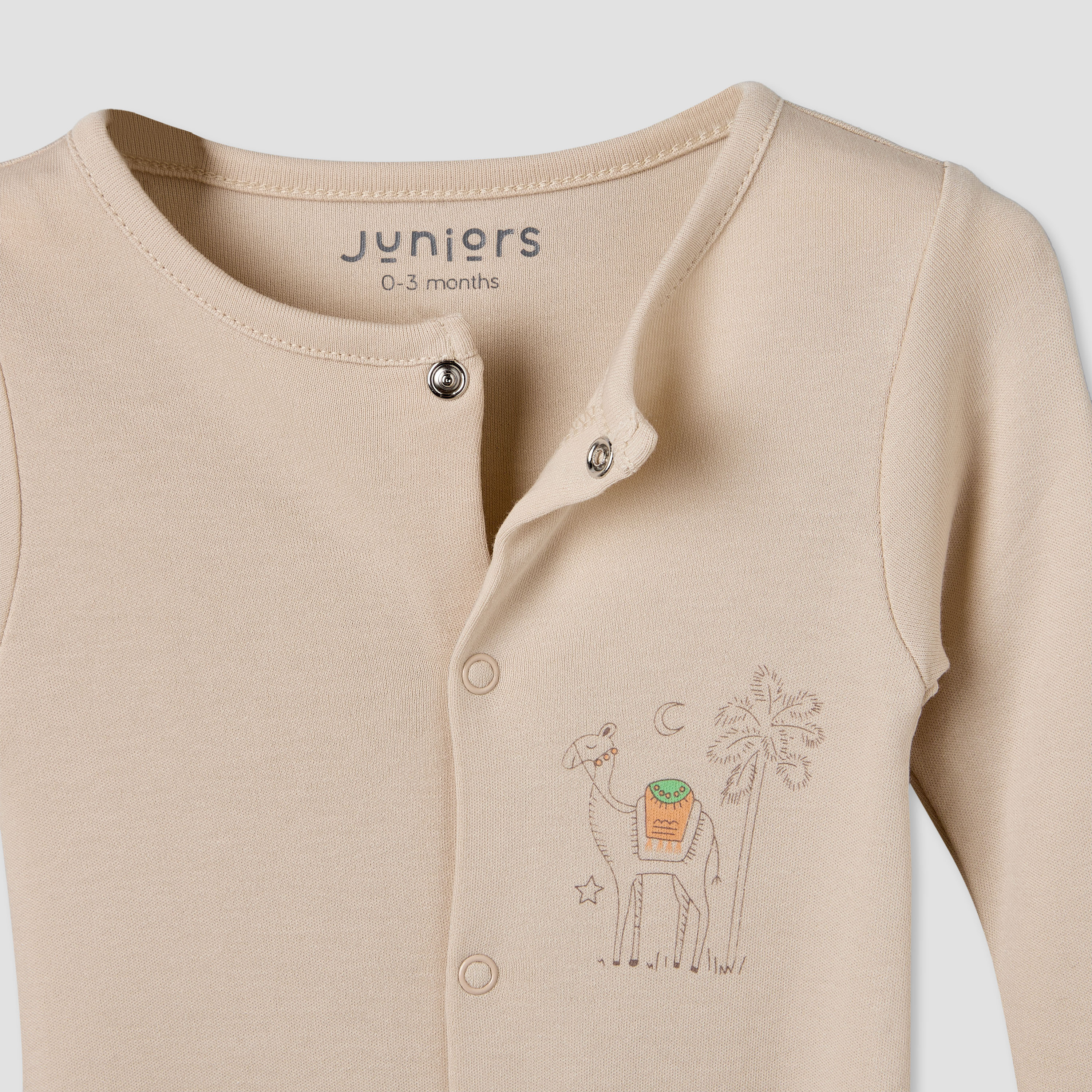 Pack of 3 Juniors Round Neck Long Sleeves Sleepsuit with Button Closure-baby-boys-clothing-nightwear-sleepsuits-image-6