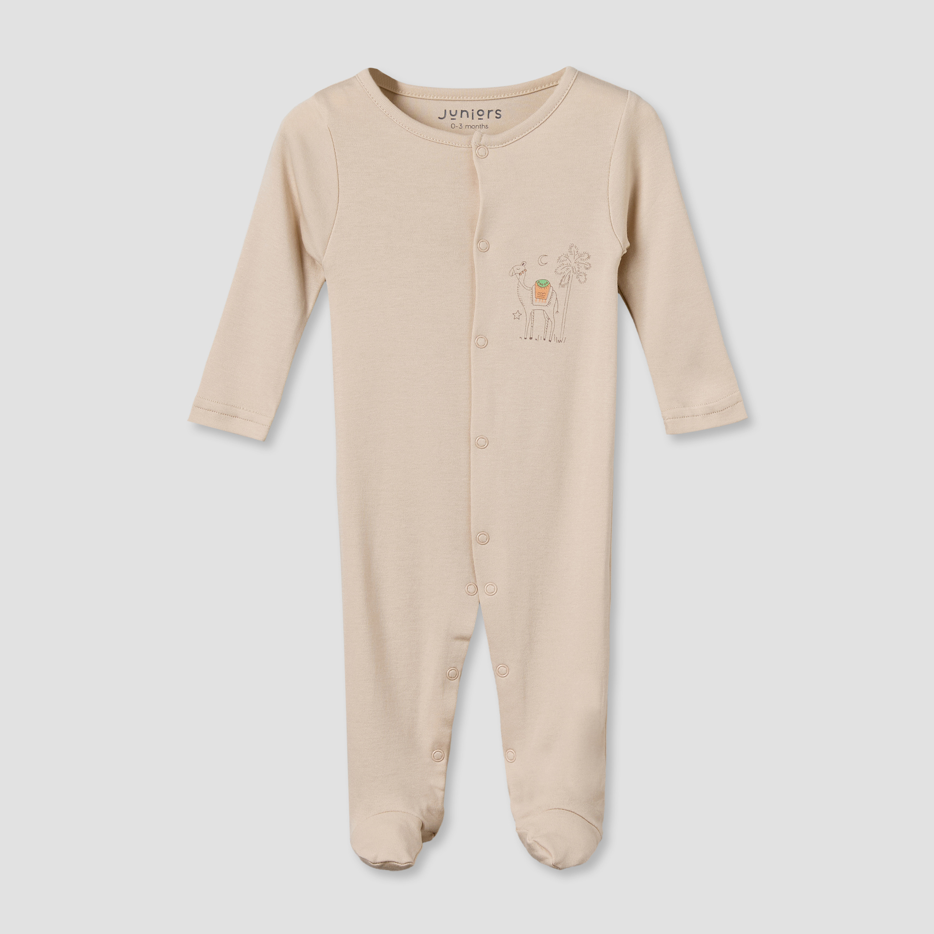 Pack of 3 Juniors Round Neck Long Sleeves Sleepsuit with Button Closure-baby-boys-clothing-nightwear-sleepsuits-image-8