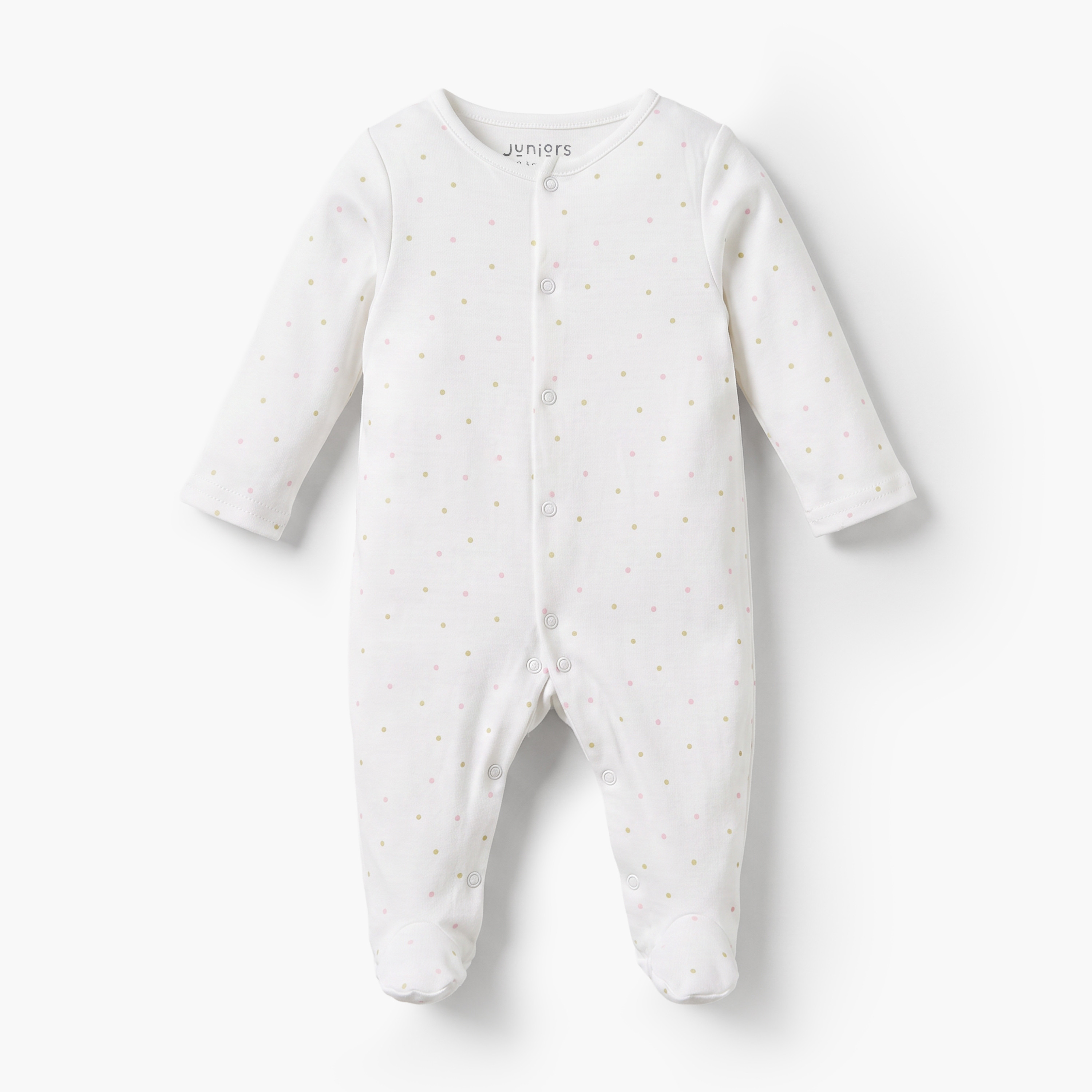 طقم بدل نوم بياقة مستديرة وأكمام طويلة بطبعة فراشات من جونيورز - 5 قطع-baby-girls-clothing-nightwear-sleepsuits-image-4