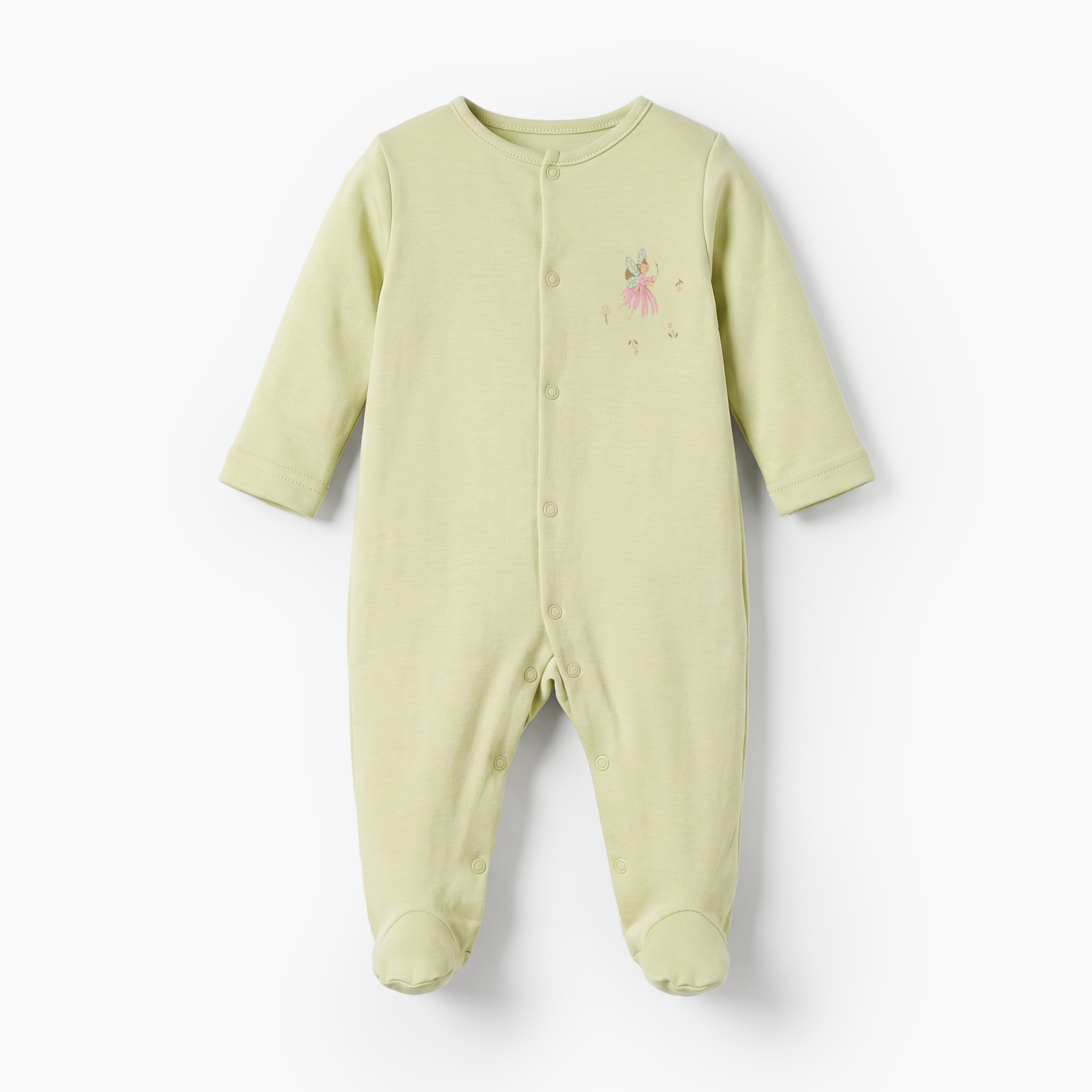 طقم بدل نوم بياقة مستديرة وأكمام طويلة بطبعة فراشات من جونيورز - 5 قطع-baby-girls-clothing-nightwear-sleepsuits-image-7