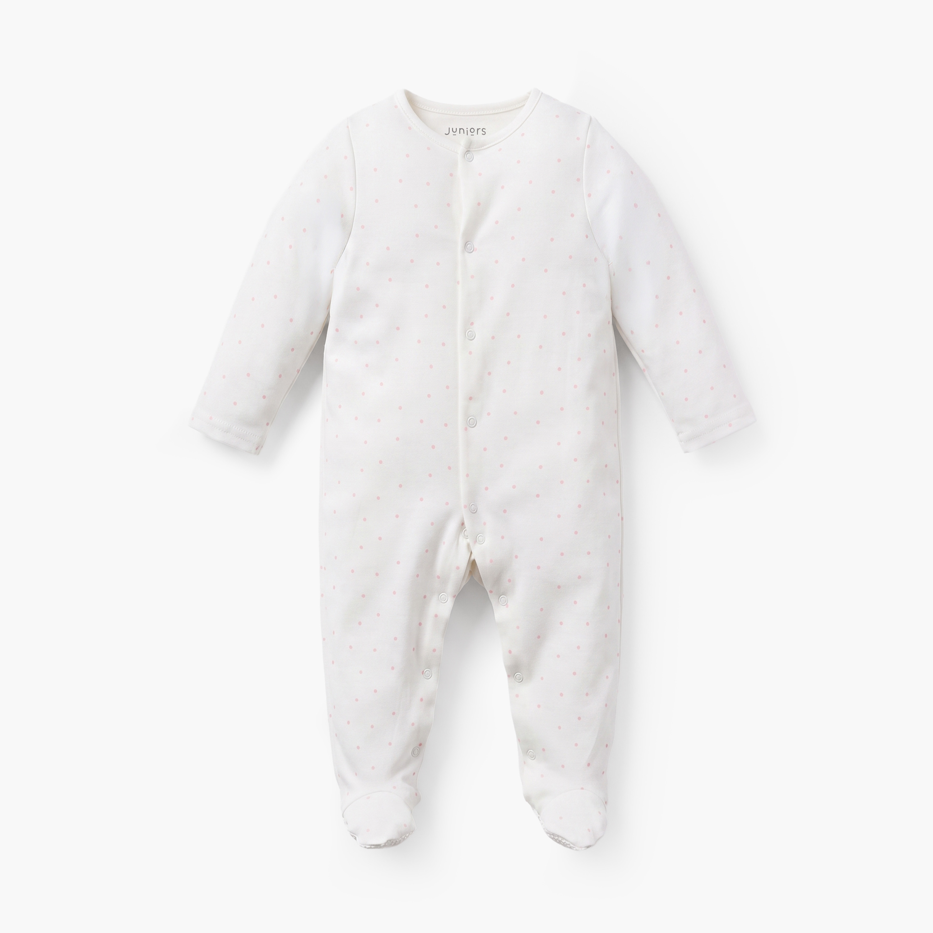 Pack of 5 Juniors Cotton Crew Neck Long Sleeves Sleepsuit with Snap Button Closure-baby-girls-clothing-nightwear-sleepsuits-image-4