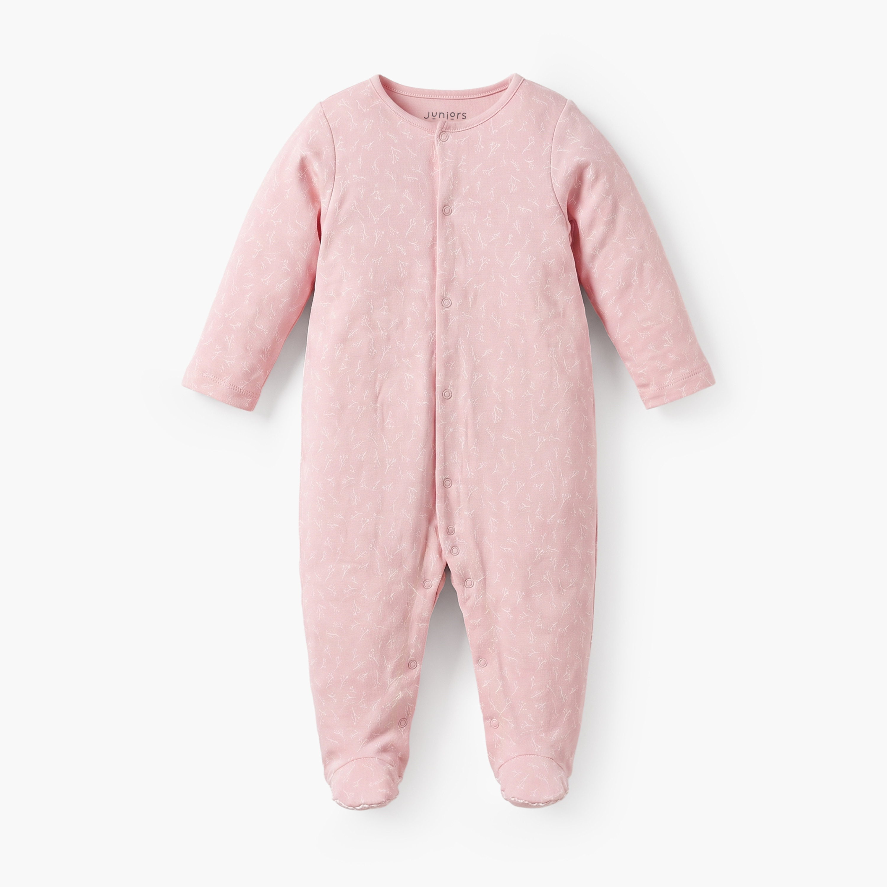 Pack of 5 Juniors Cotton Crew Neck Long Sleeves Sleepsuit with Snap Button Closure-baby-girls-clothing-nightwear-sleepsuits-image-5