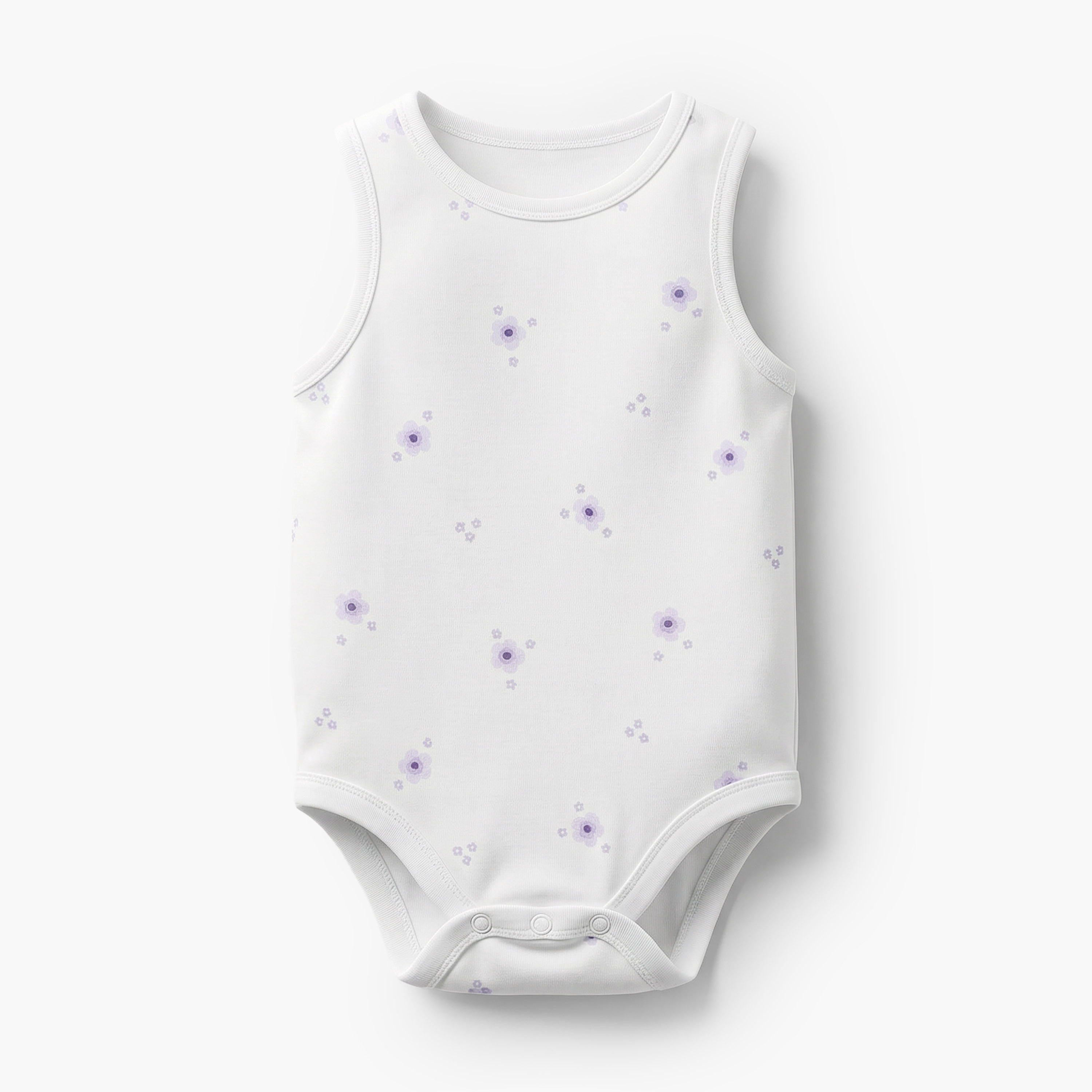 Pack of 7 Juniors Bamboo Cotton Round Neck Sleeveless Bodysuit with Floral Print-baby-girls-clothing-bodysuits-image-3