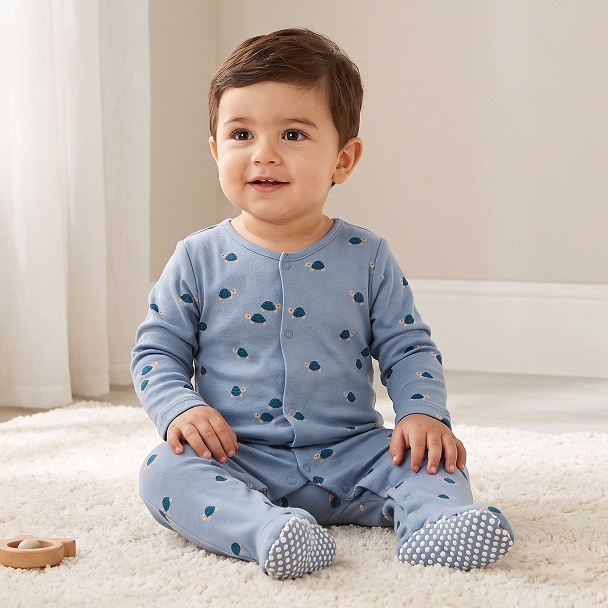 Pack of 5 Juniors Crew Neck Long Sleeves Sleepsuit with Assorted Print-baby-boys-clothing-nightwear-sleepsuits-image-2