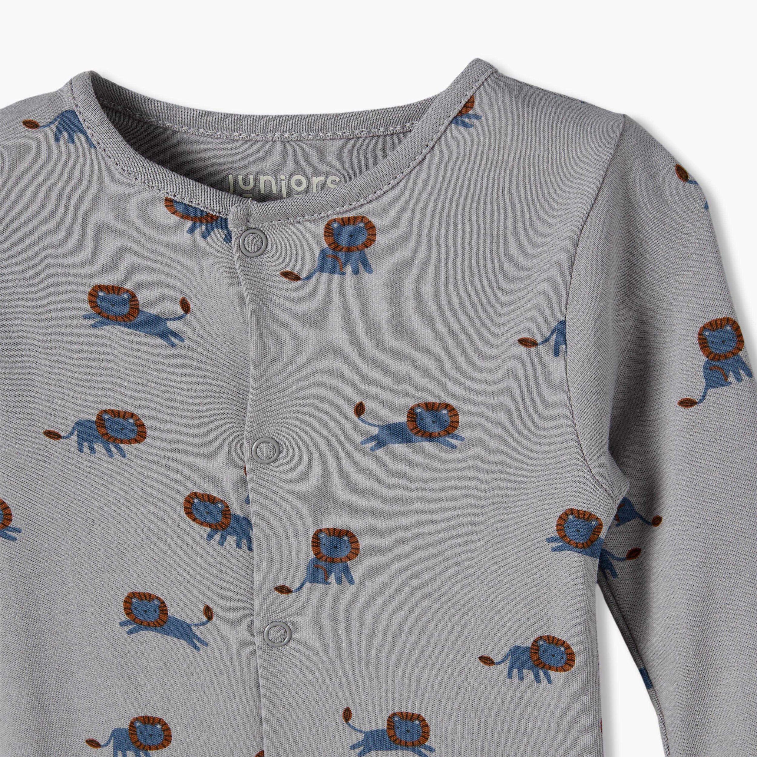 Pack of 5 Juniors Crew Neck Long Sleeves Sleepsuit with Assorted Print-baby-boys-clothing-nightwear-sleepsuits-image-9