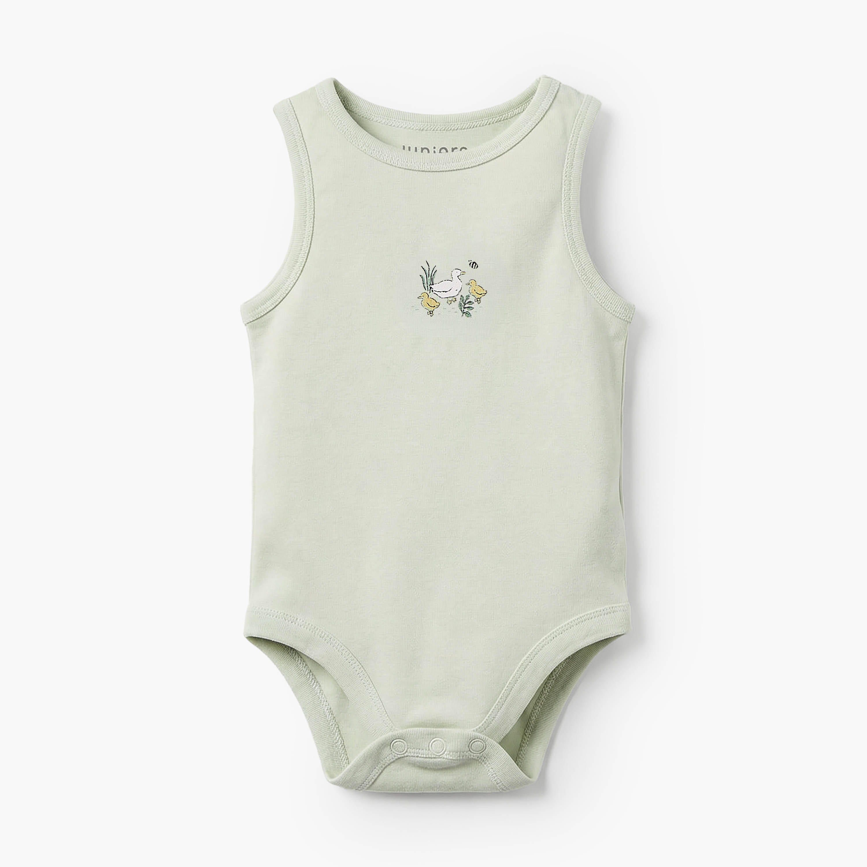 Pack of 7 Juniors Crew Neck Sleeveless Bodysuit with Duck Print-baby-boys-clothing-bodysuits-image-2