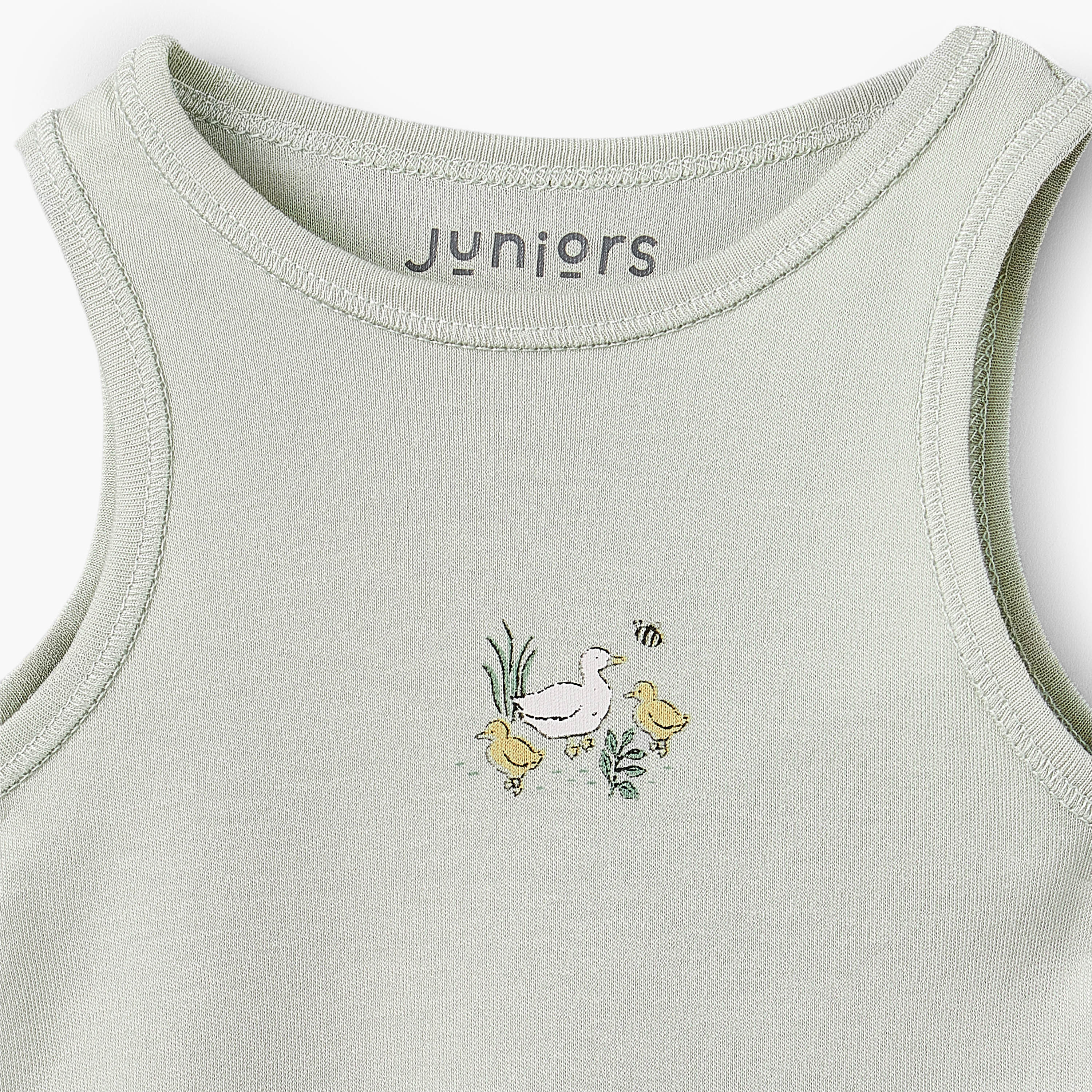 Pack of 7 Juniors Crew Neck Sleeveless Bodysuit with Duck Print-baby-boys-clothing-bodysuits-image-6