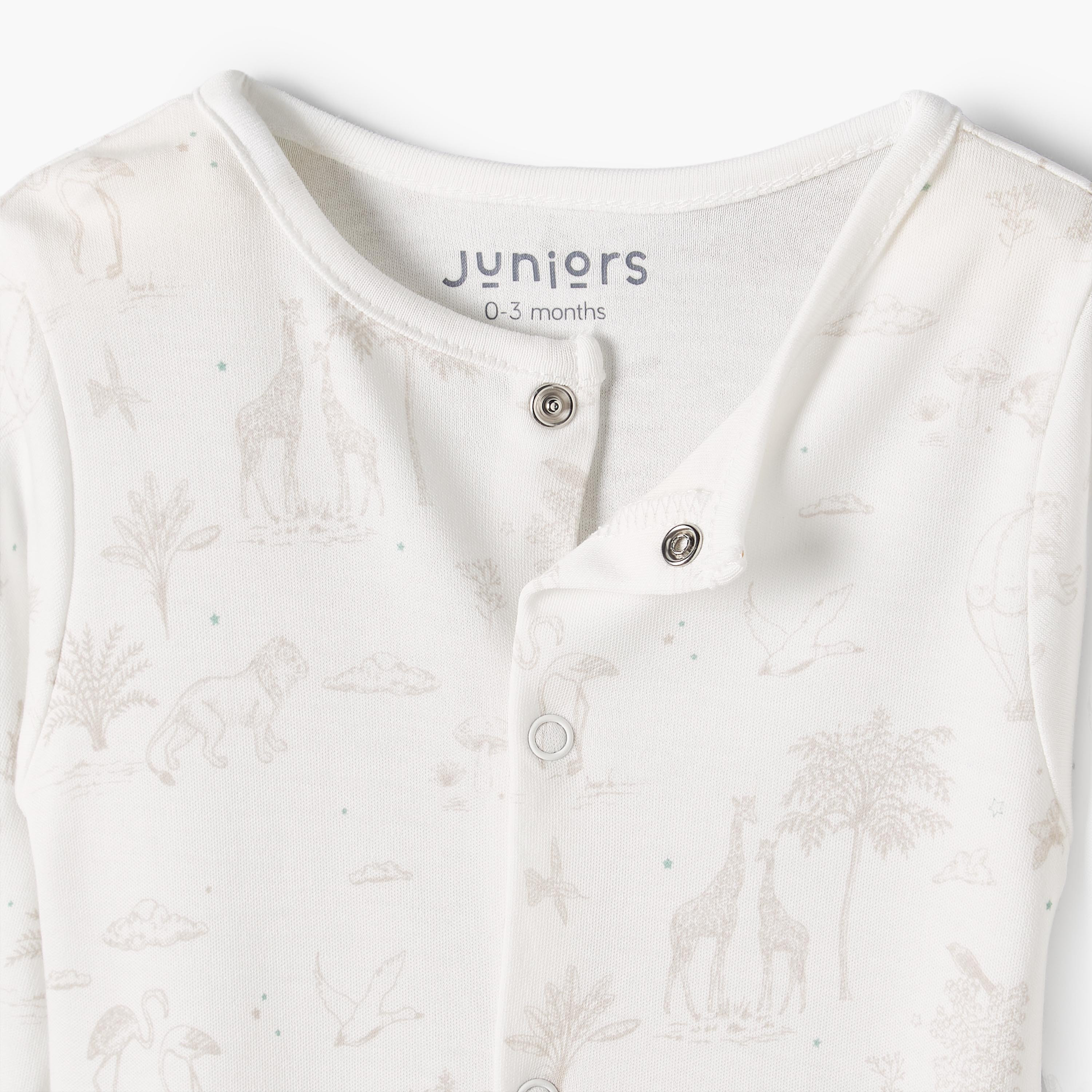 طقم بدل نوم بياقة مستديرة وأكمام طويلة بطبعة سفاري من جونيورز - 5 قطع-baby-boys-clothing-nightwear-sleepsuits-image-9
