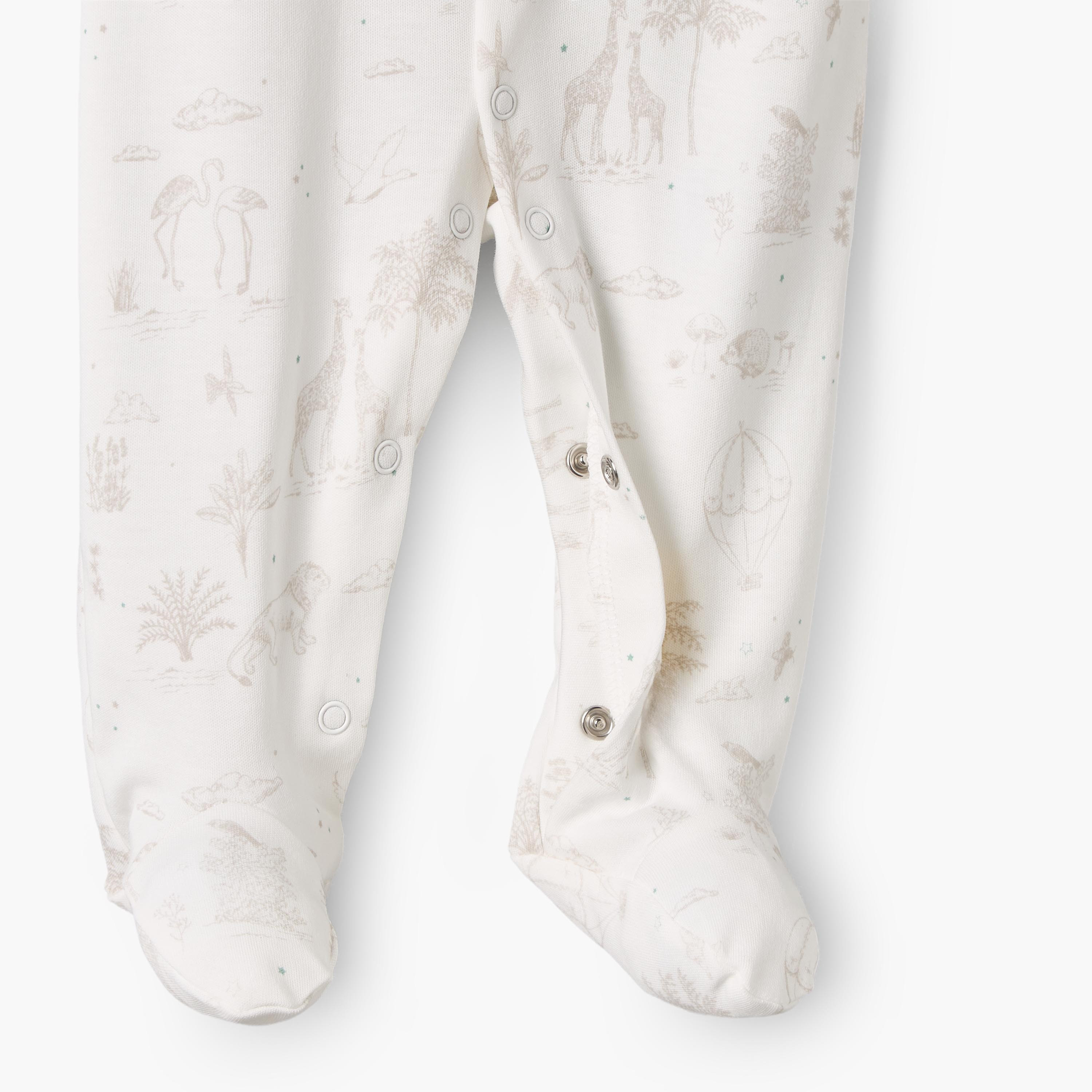 طقم بدل نوم بياقة مستديرة وأكمام طويلة بطبعة سفاري من جونيورز - 5 قطع-baby-boys-clothing-nightwear-sleepsuits-image-10