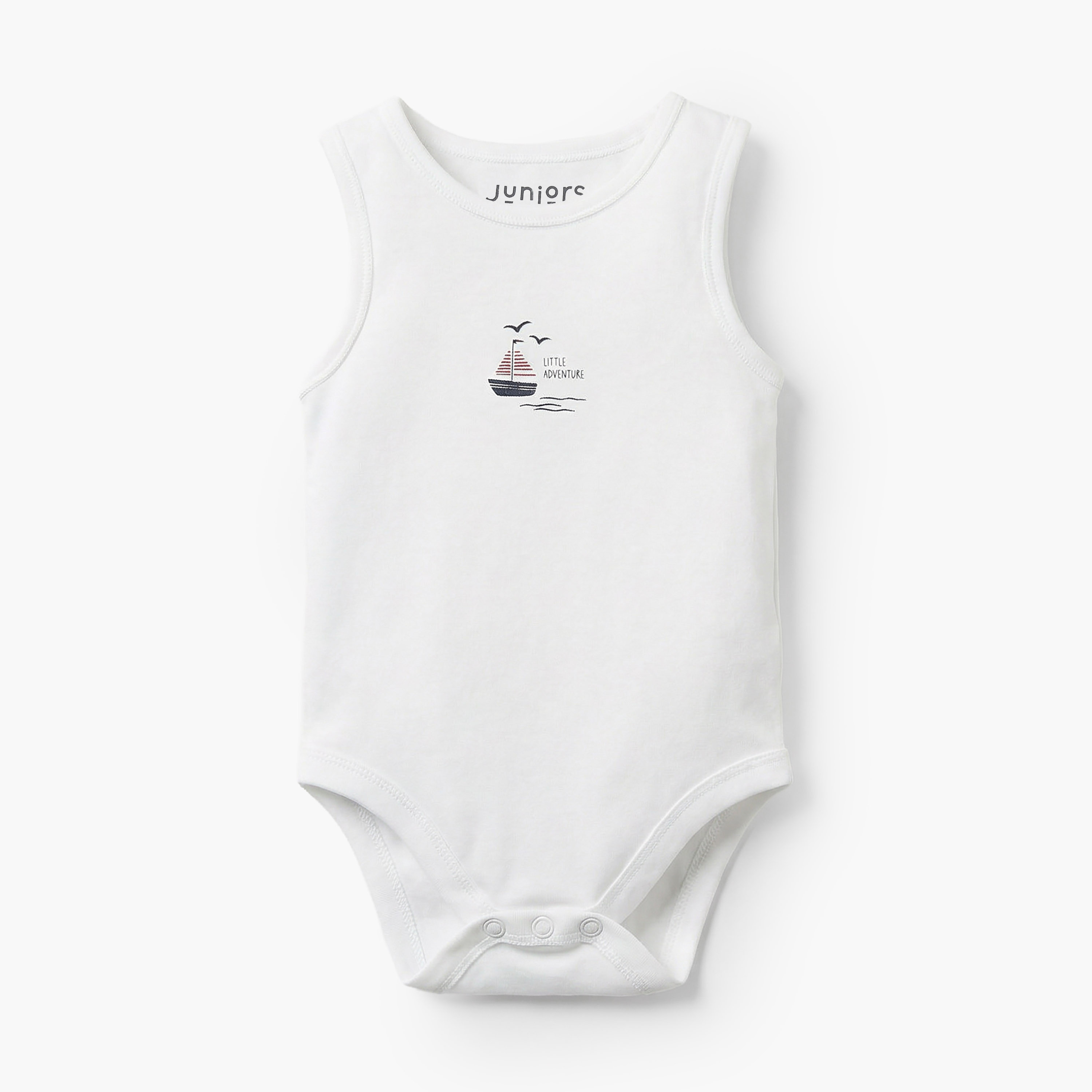 Pack of 7 Juniors Round Neck Sleeveless Bodysuit with Nautical Print-baby-boys-clothing-bodysuits-image-5