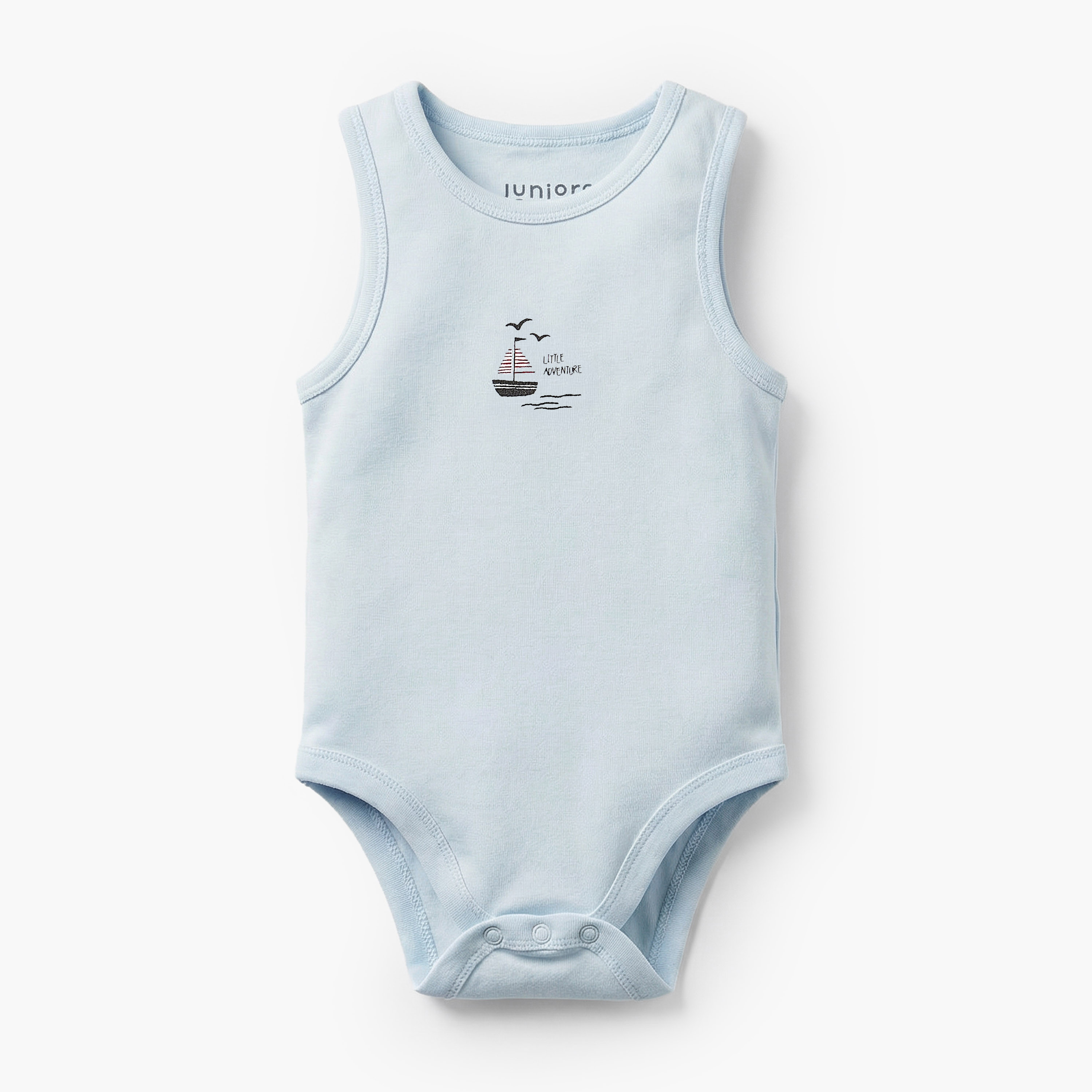 Pack of 7 Juniors Round Neck Sleeveless Bodysuit with Nautical Print-baby-boys-clothing-bodysuits-image-6