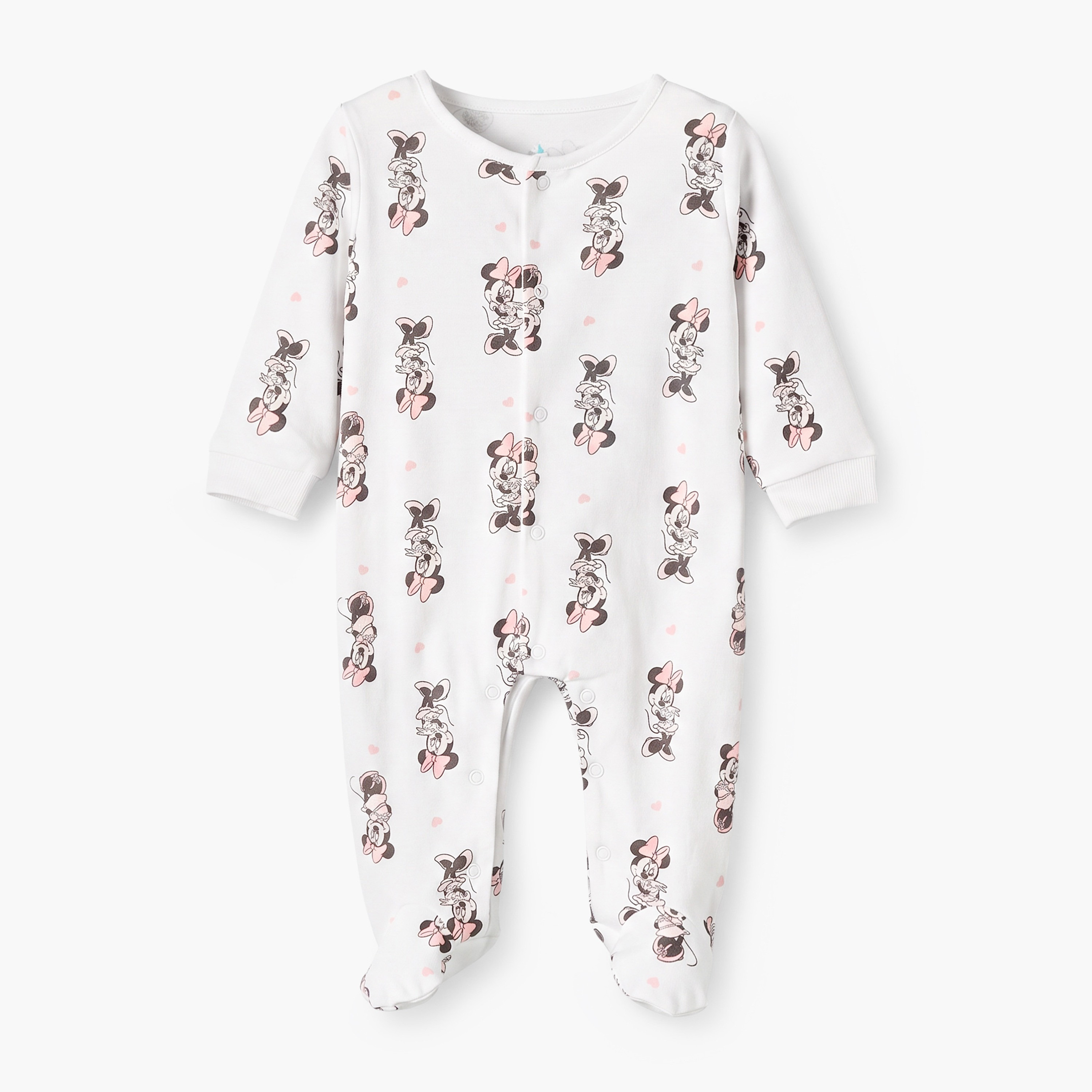 بدلات نوم قطن بطبعات ميني ماوس وياقة ضيقة وأكمام طويلة من ديزني - عبوة 3 قطع-baby-girls-clothing-nightwear-sleepsuits-image-3