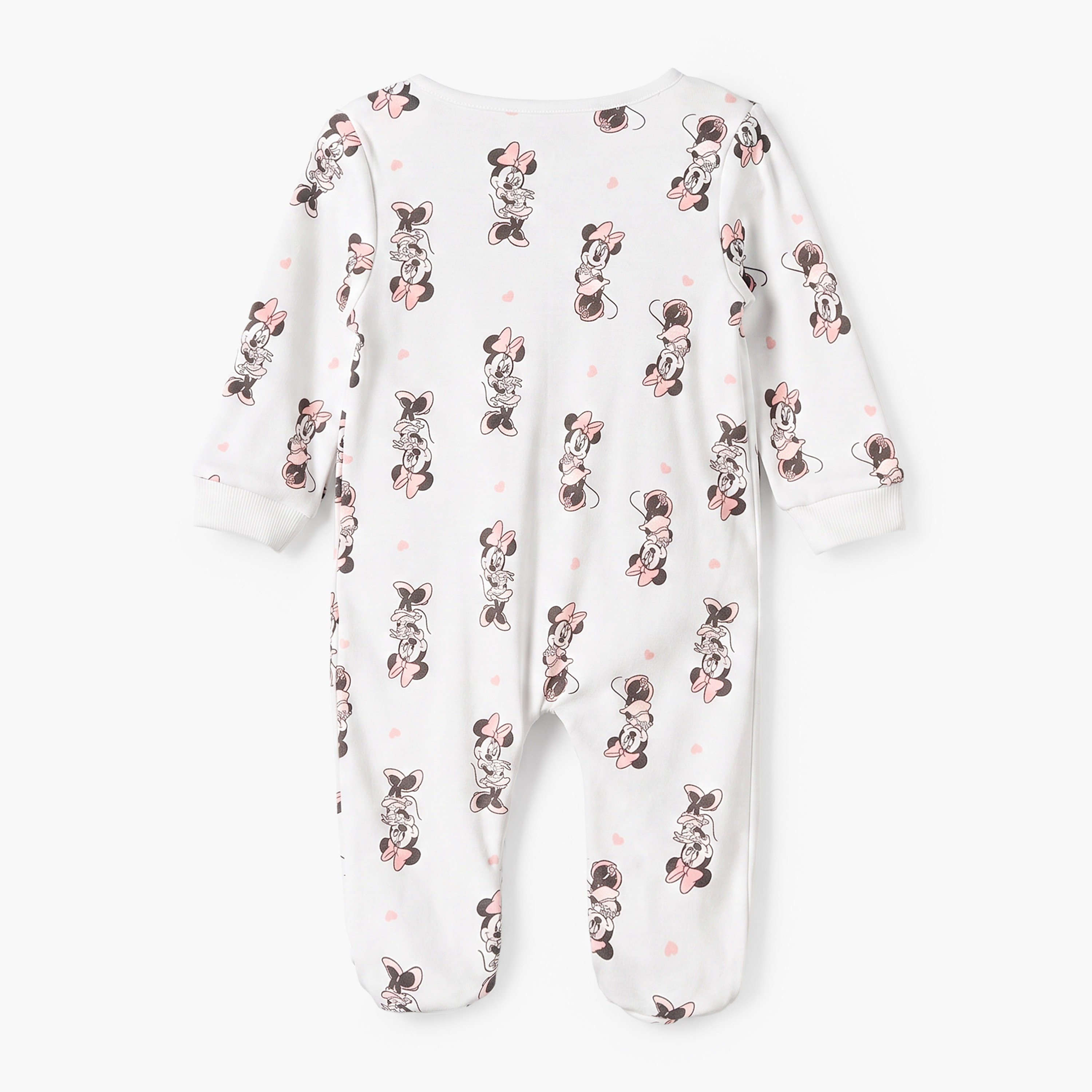 بدلات نوم قطن بطبعات ميني ماوس وياقة ضيقة وأكمام طويلة من ديزني - عبوة 3 قطع-baby-girls-clothing-nightwear-sleepsuits-image-4