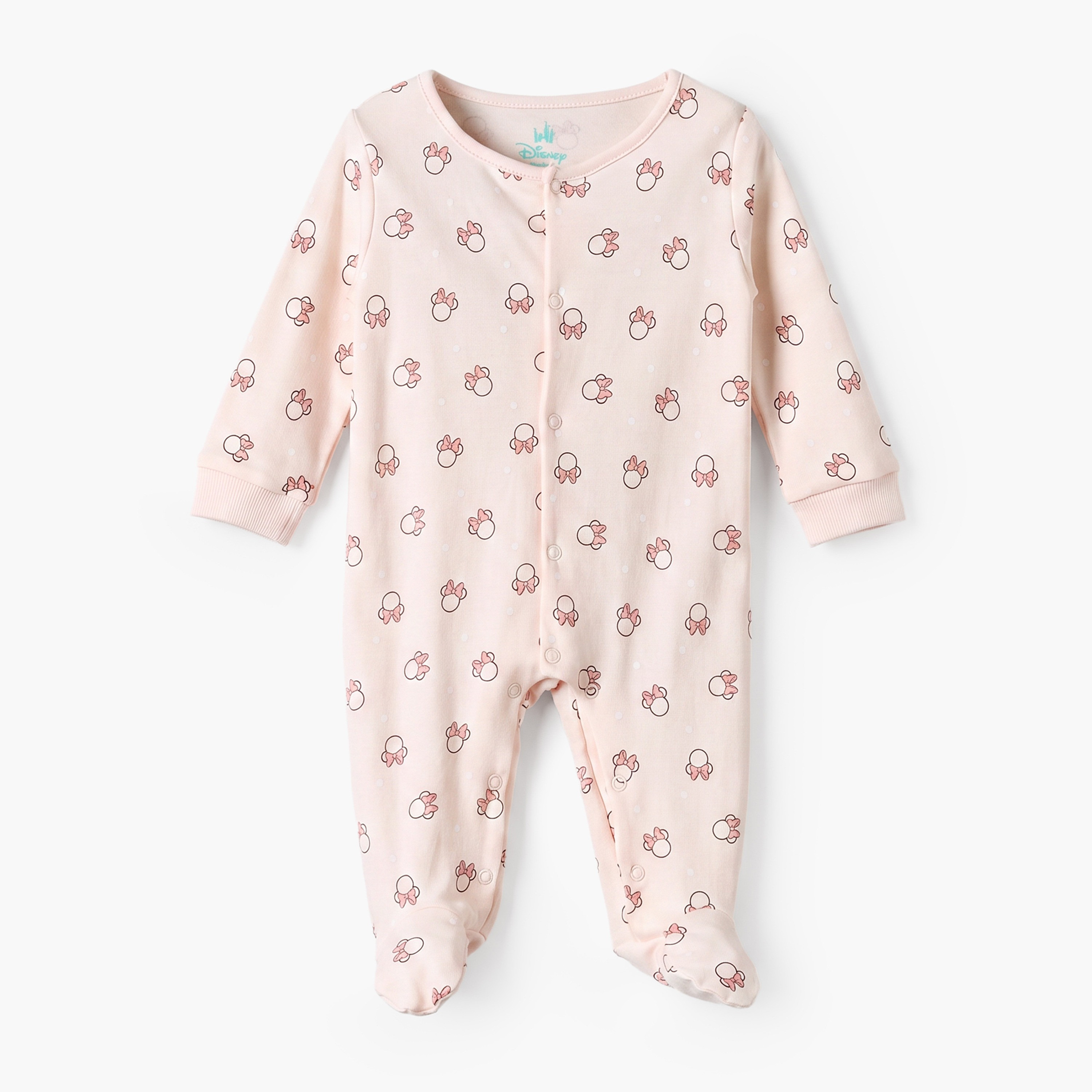 بدلات نوم قطن بطبعات ميني ماوس وياقة ضيقة وأكمام طويلة من ديزني - عبوة 3 قطع-baby-girls-clothing-nightwear-sleepsuits-image-5