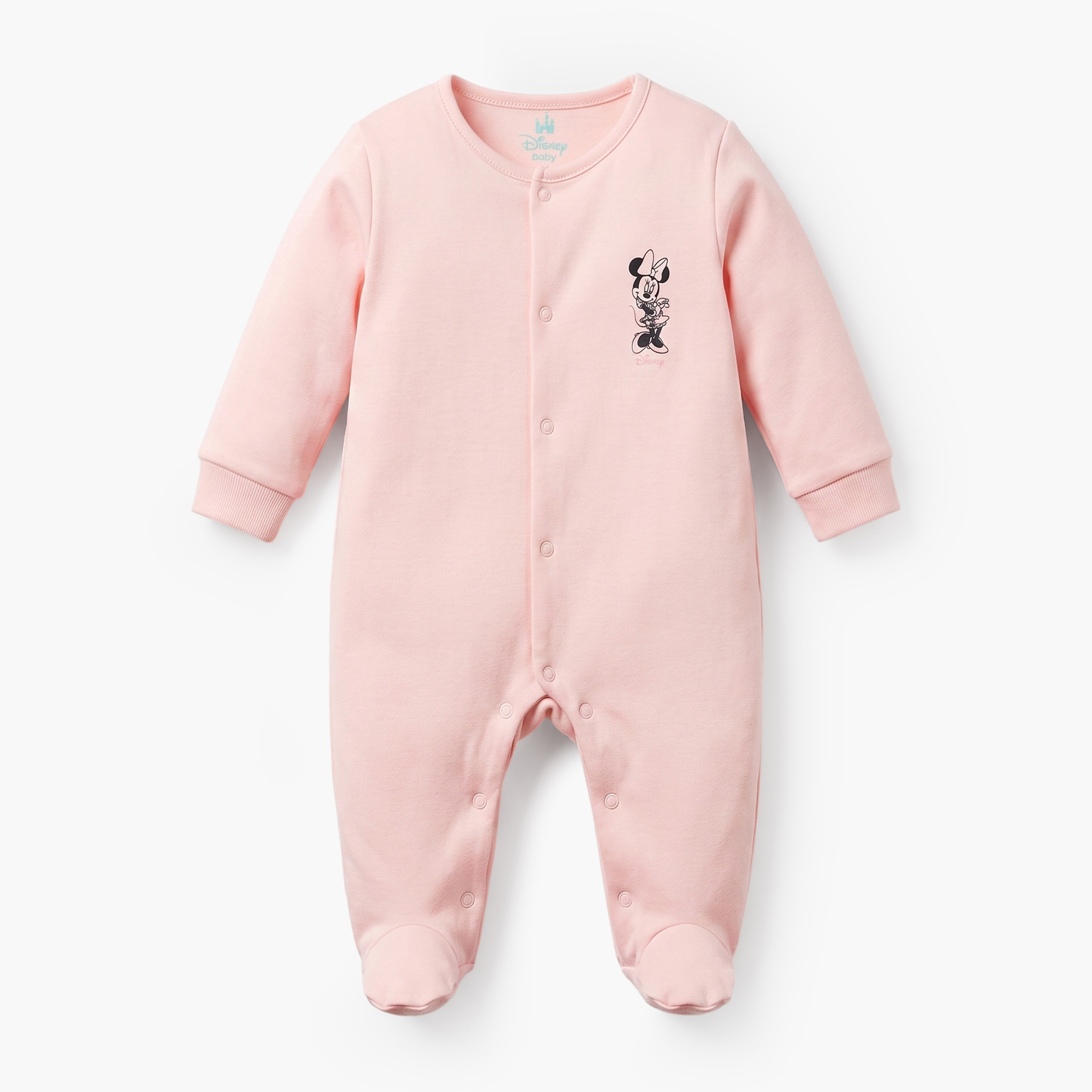 بدلات نوم قطن بطبعات ميني ماوس وياقة ضيقة وأكمام طويلة من ديزني - عبوة 3 قطع-baby-girls-clothing-nightwear-sleepsuits-image-6