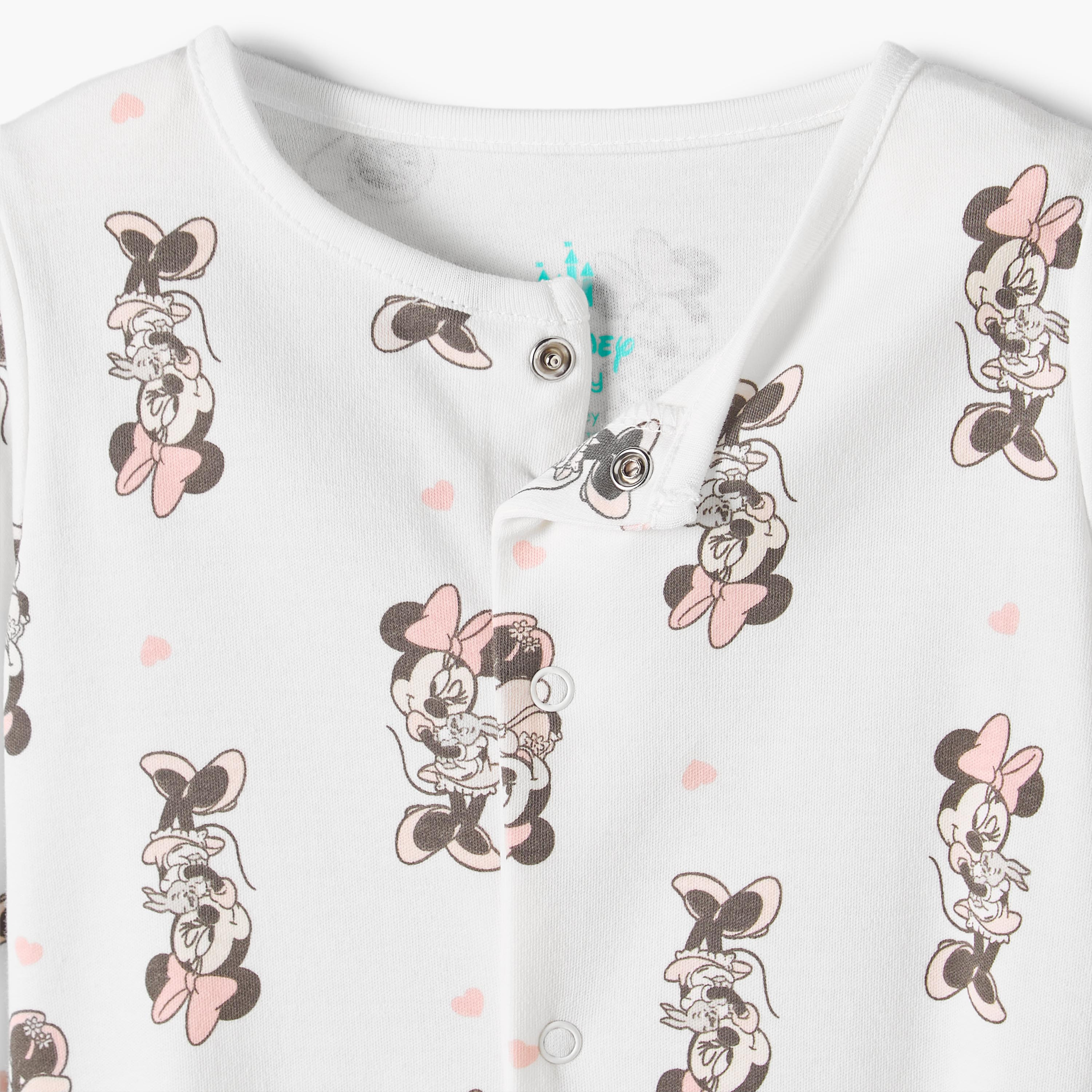 بدلات نوم قطن بطبعات ميني ماوس وياقة ضيقة وأكمام طويلة من ديزني - عبوة 3 قطع-baby-girls-clothing-nightwear-sleepsuits-image-7