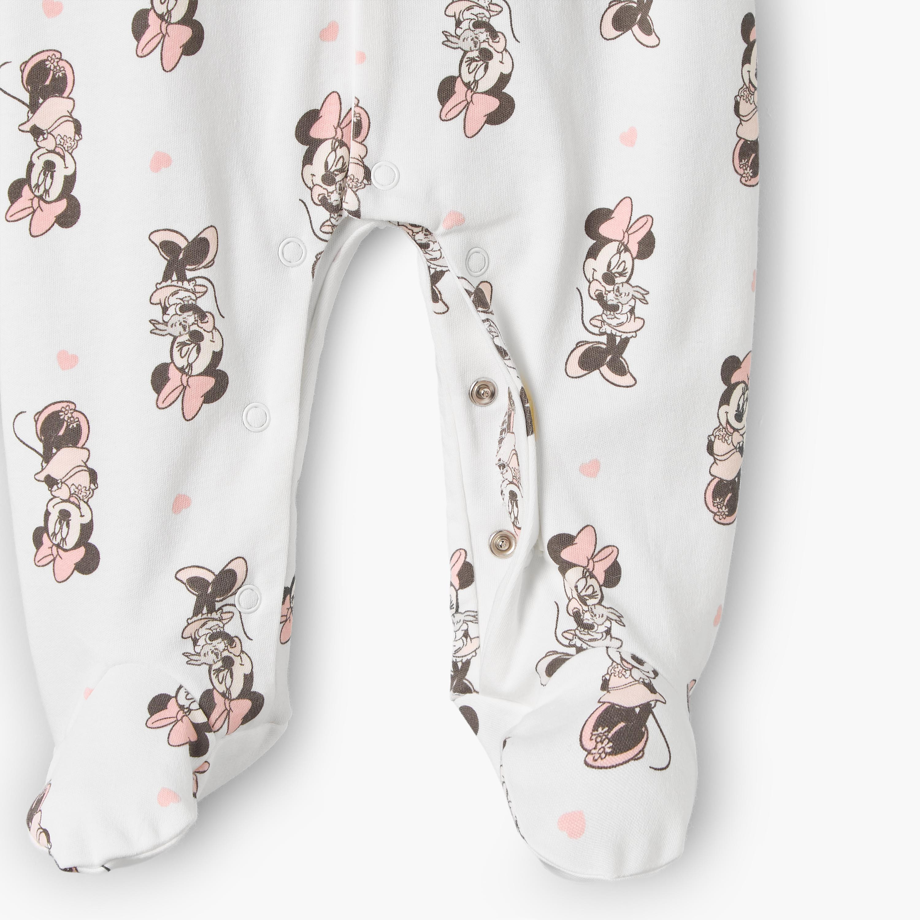 بدلات نوم قطن بطبعات ميني ماوس وياقة ضيقة وأكمام طويلة من ديزني - عبوة 3 قطع-baby-girls-clothing-nightwear-sleepsuits-image-8