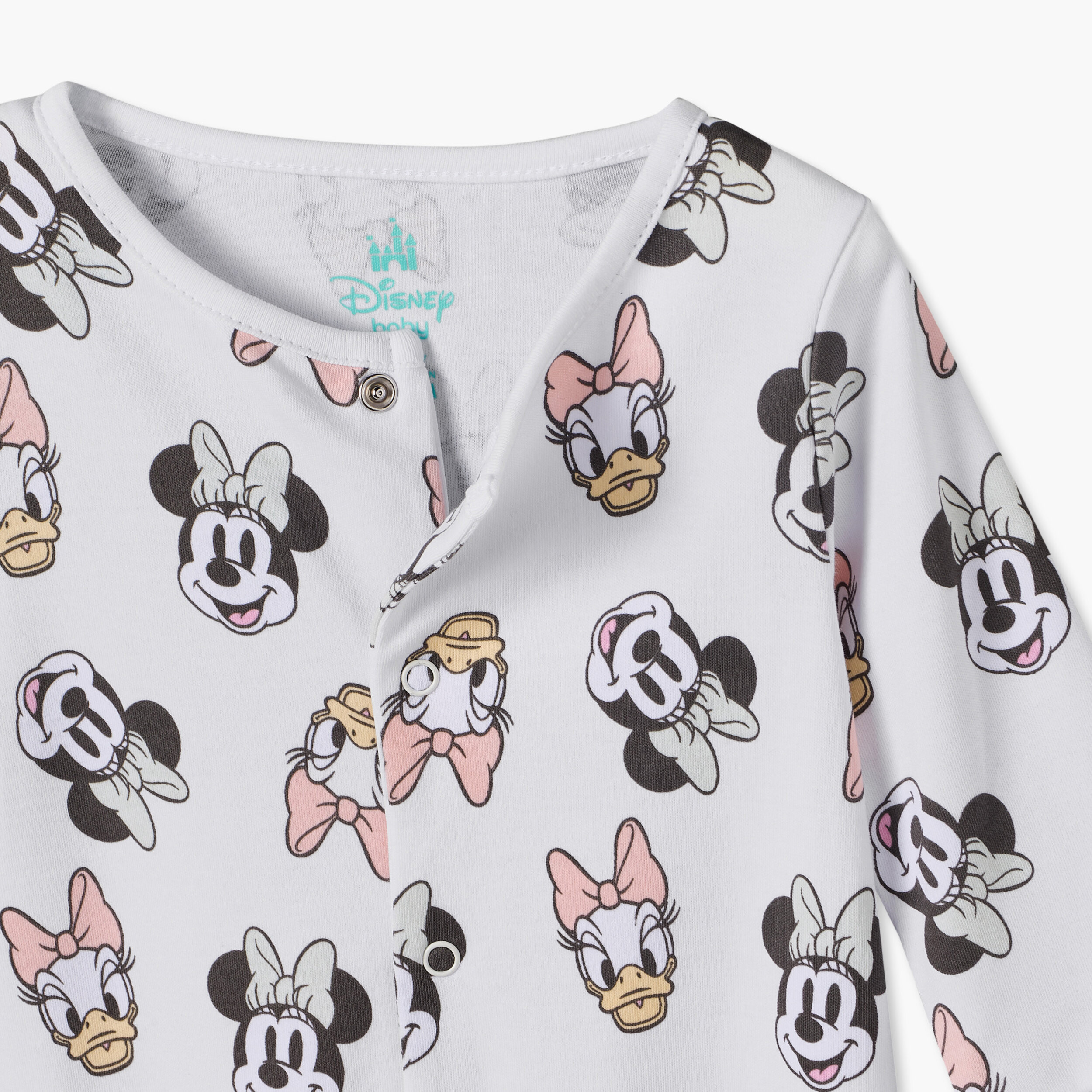 بدلات نوم قطن بطبعات ميني ماوس وياقة ضيقة وأكمام طويلة من ديزني - عبوة 3 قطع-baby-girls-clothing-nightwear-sleepsuits-image-7
