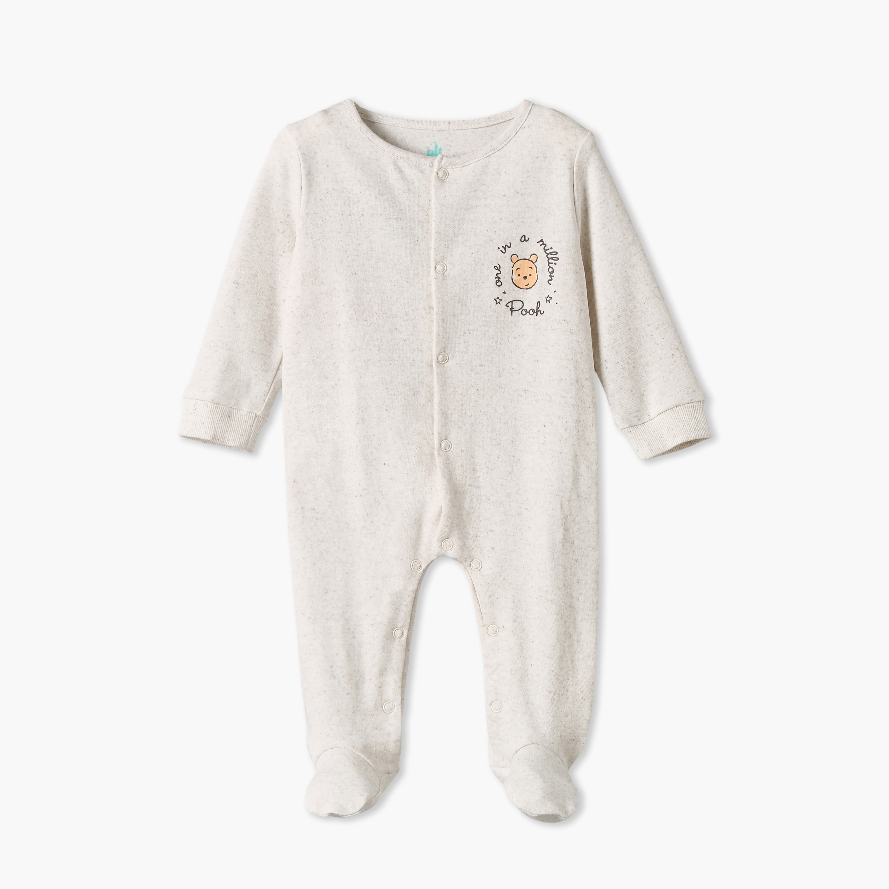 Pack of 3 Disney Cotton Round Neck Long Sleeves Sleepsuits with Winnie The Pooh Print-baby-boys-clothing-nightwear-sleepsuits-image-4