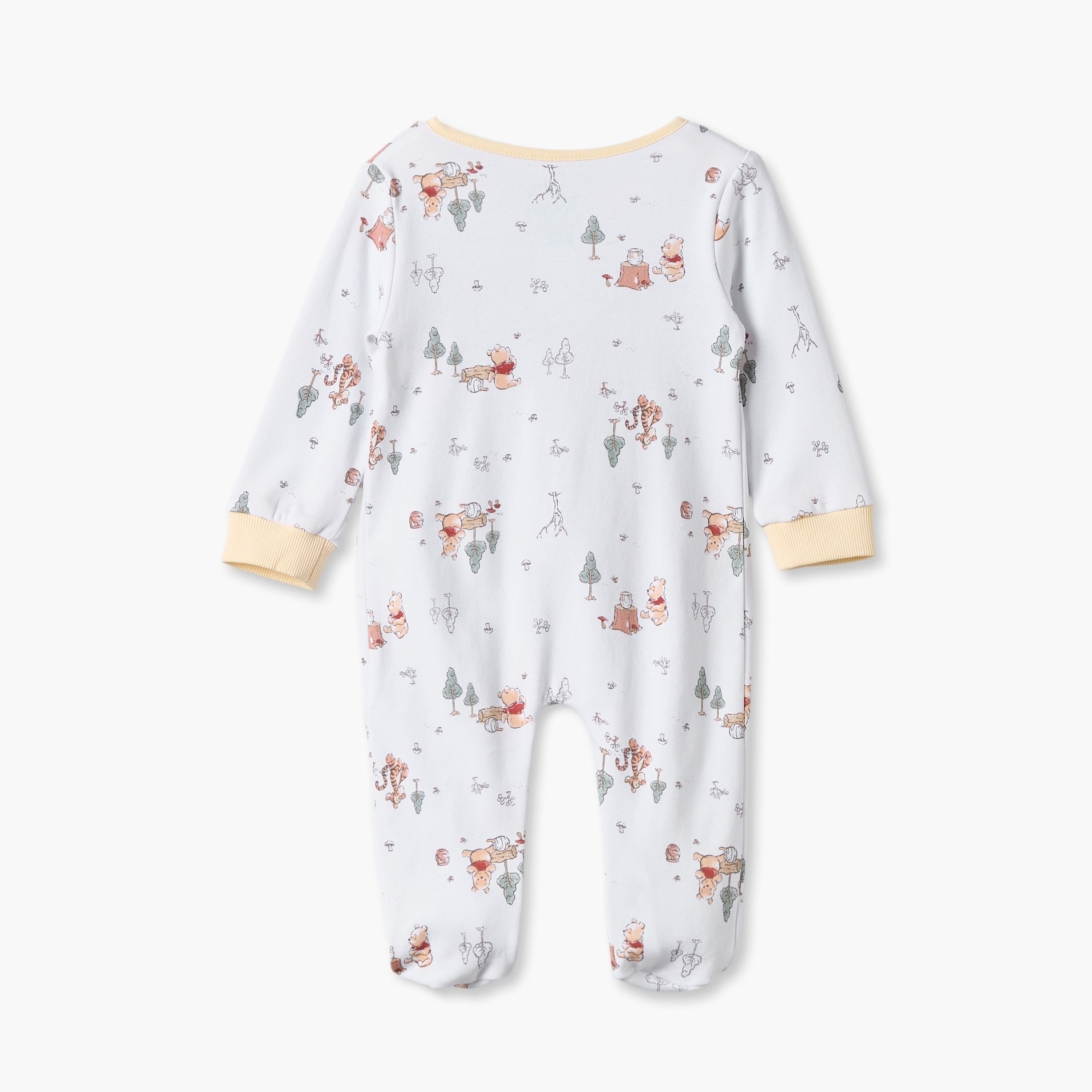 Pack of 3 Disney Cotton Round Neck Long Sleeves Sleepsuits with Winnie The Pooh Print-baby-boys-clothing-nightwear-sleepsuits-image-6