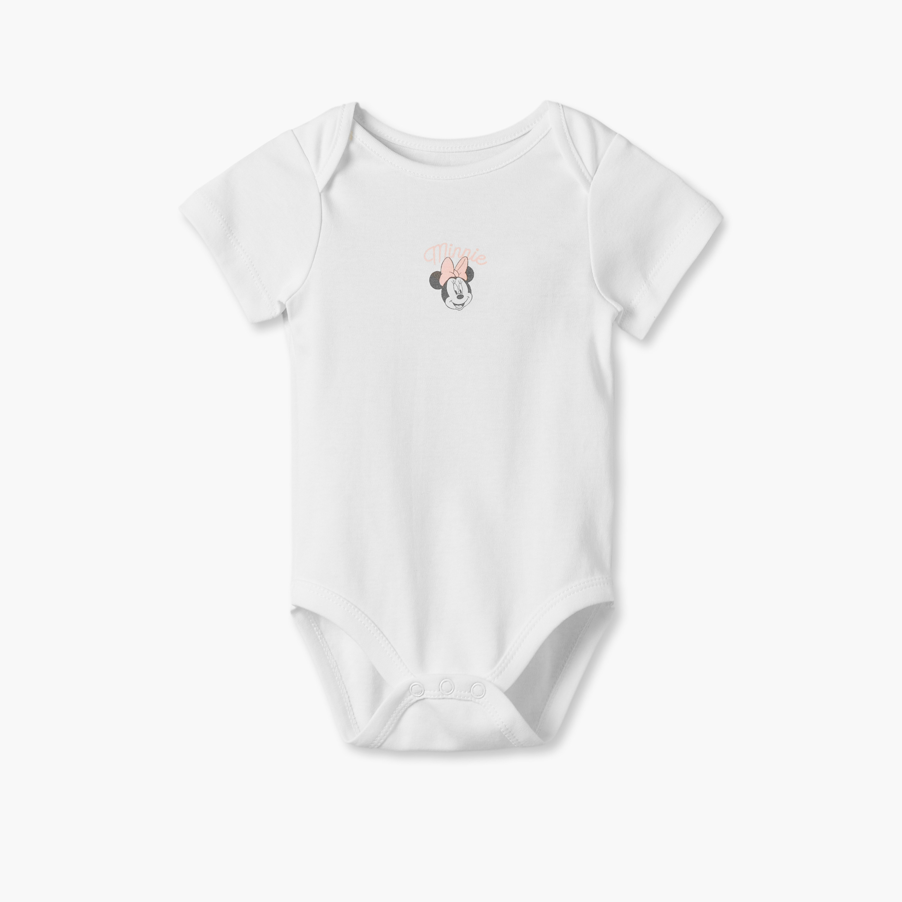 Pack of 4 Disney Cotton Round Neck Short Sleeves Bodysuit with Minnie Mouse Print-baby-girls-clothing-bodysuits-image-6