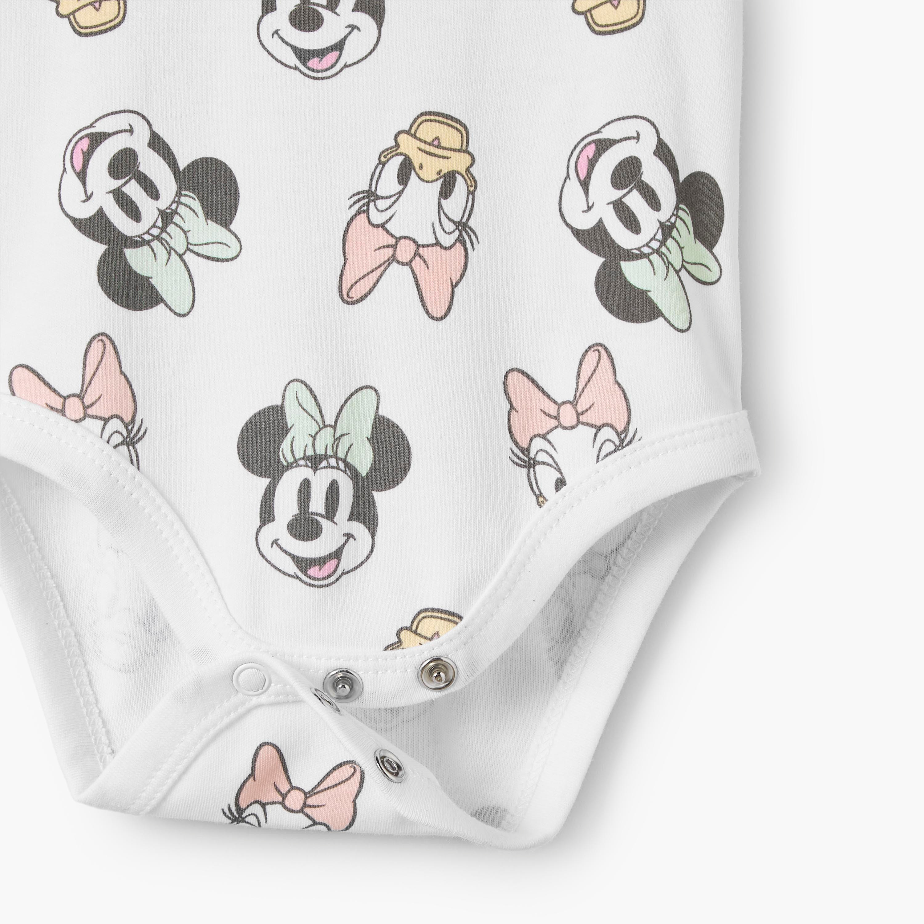 طقم بودي سوت قطني بياقة مستديرة وأكمام قصيرة بطبعة ميني ماوس وديزي من ديزني - 4 قطع-baby-girls-clothing-bodysuits-image-8