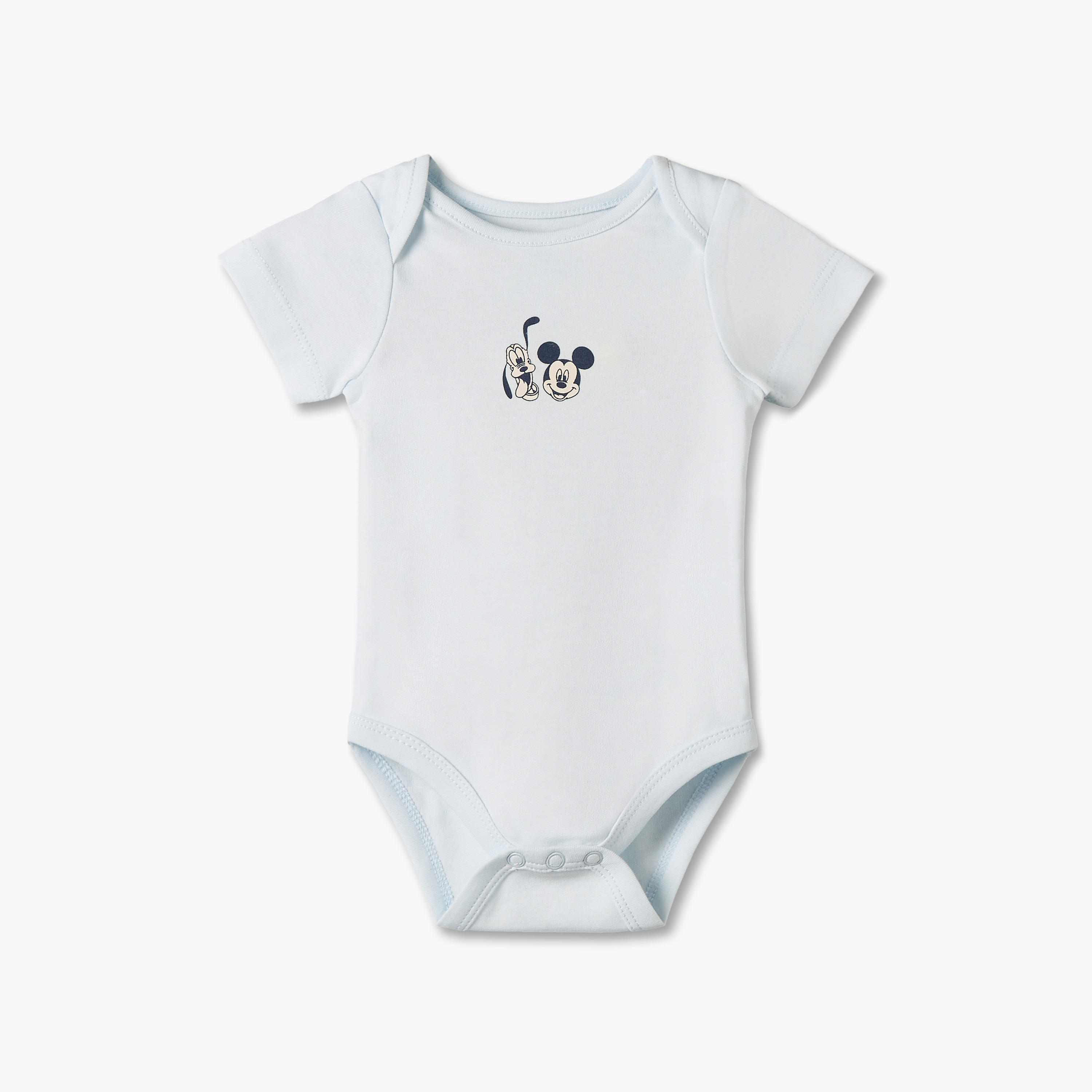 بودي سوت قطن بطبعات ميني ماوس وياقة مستديرة وأكمام قصيرة من ديزني - عبوة 4 قطع-baby-girls-clothing-bodysuits-image-4