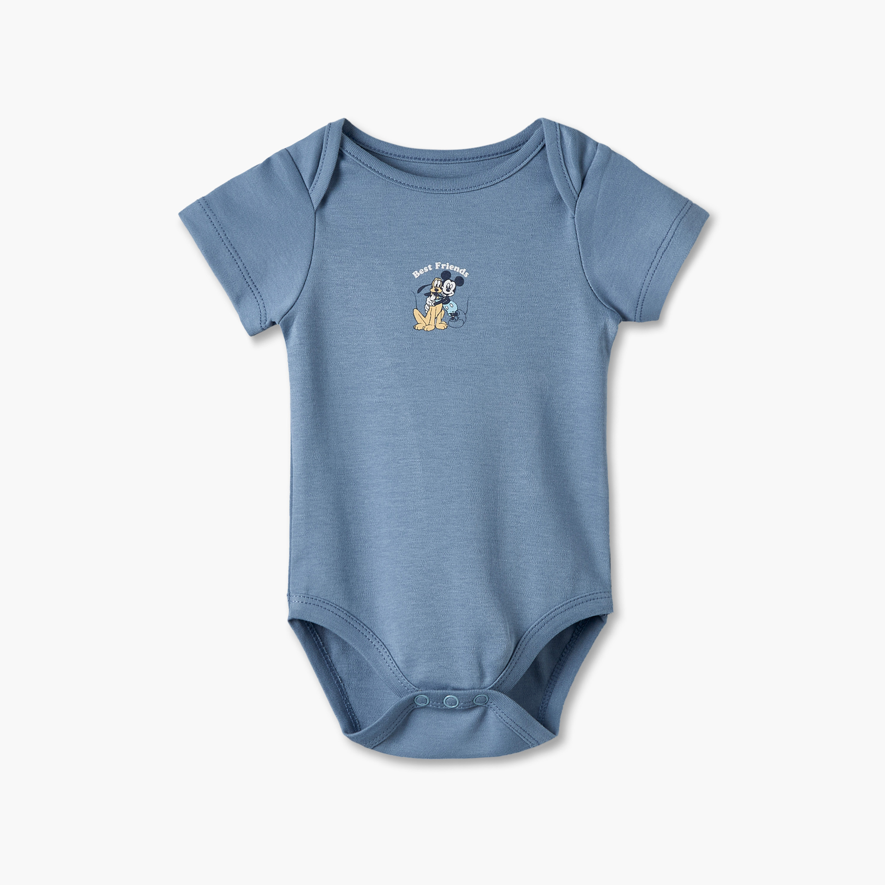 بودي سوت قطن بطبعات ميني ماوس وياقة مستديرة وأكمام قصيرة من ديزني - عبوة 4 قطع-baby-girls-clothing-bodysuits-image-5