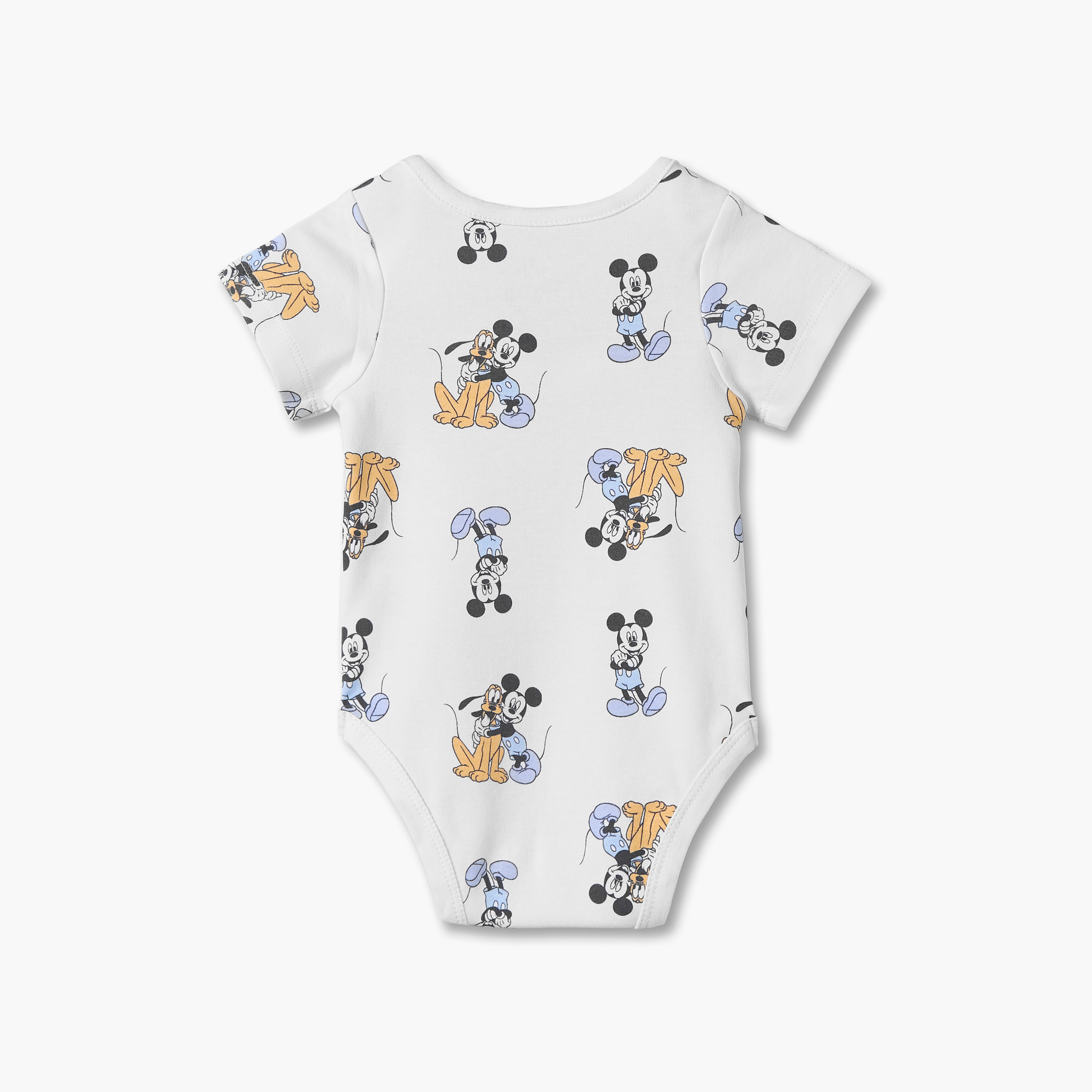 بودي سوت قطن بطبعات ميني ماوس وياقة مستديرة وأكمام قصيرة من ديزني - عبوة 4 قطع-baby-girls-clothing-bodysuits-image-7