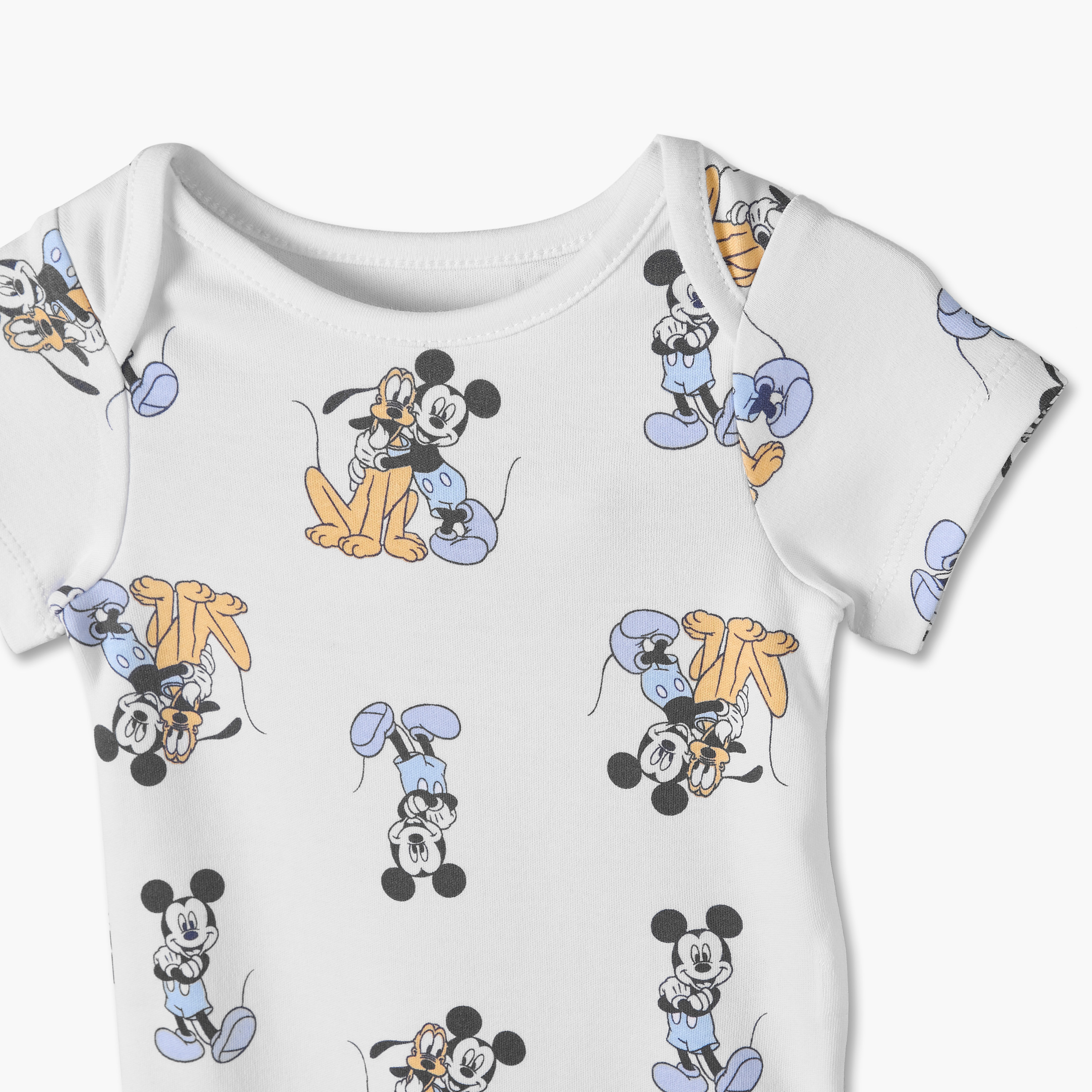 بودي سوت قطن بطبعات ميني ماوس وياقة مستديرة وأكمام قصيرة من ديزني - عبوة 4 قطع-baby-girls-clothing-bodysuits-image-8
