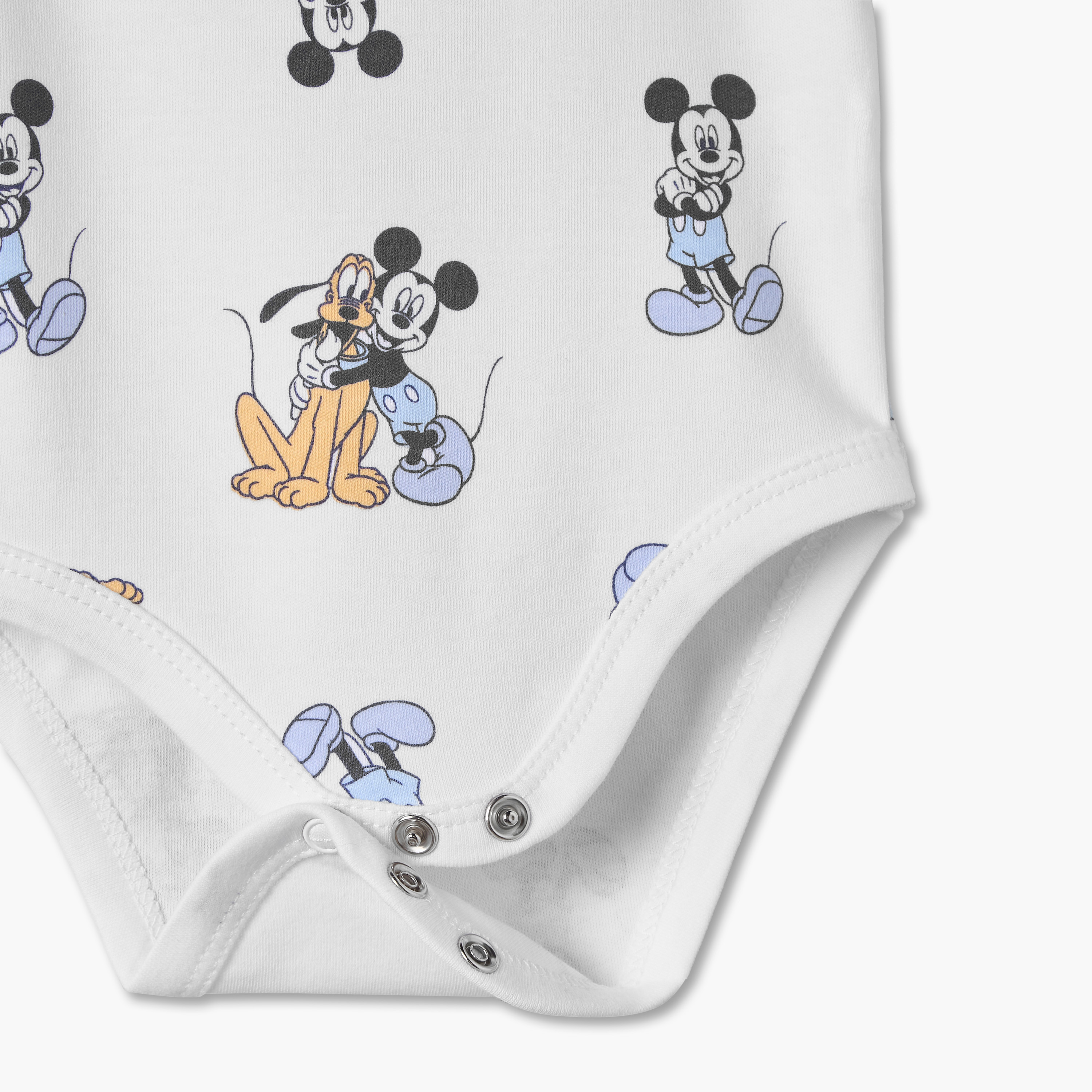 بودي سوت قطن بطبعات ميني ماوس وياقة مستديرة وأكمام قصيرة من ديزني - عبوة 4 قطع-baby-girls-clothing-bodysuits-image-9