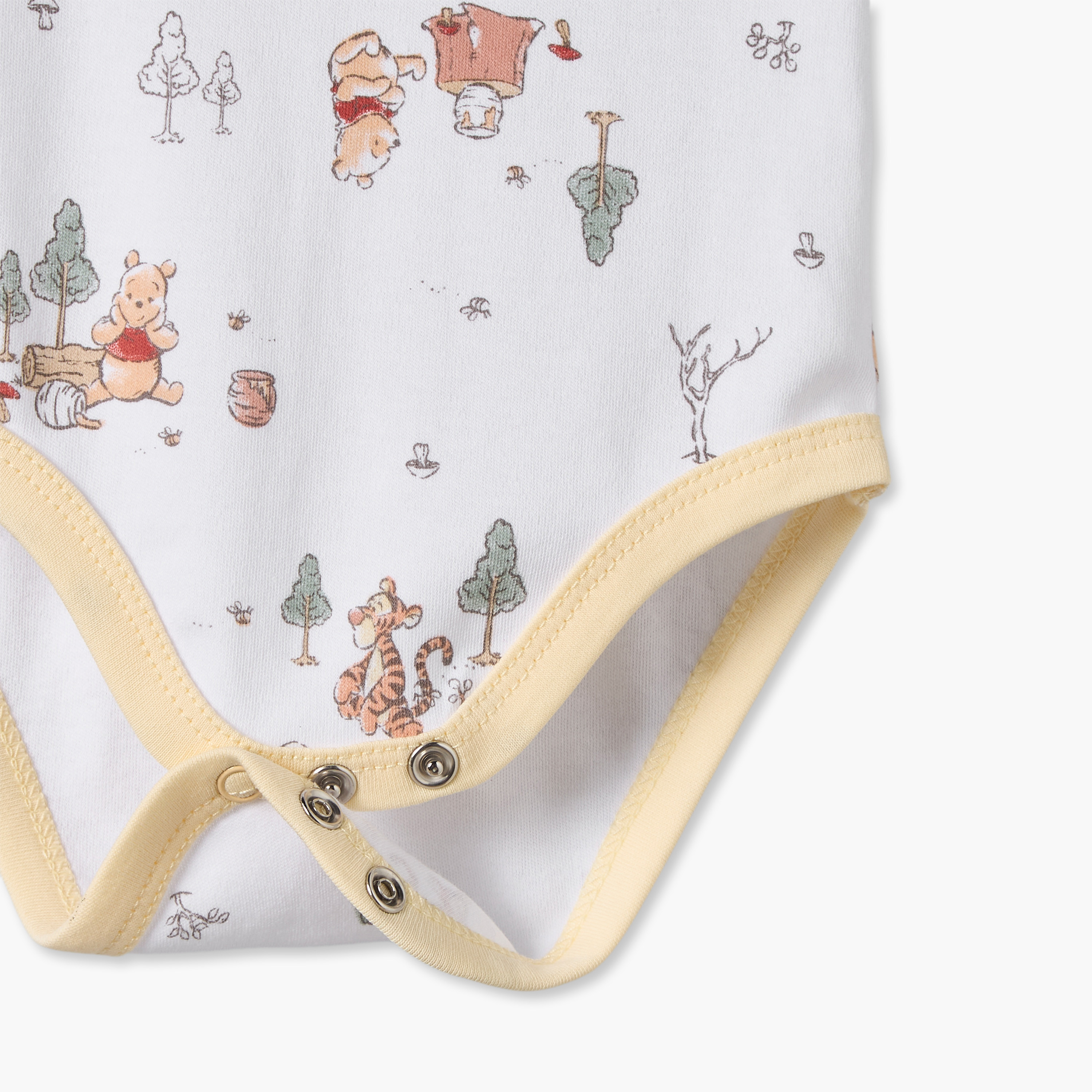 Pack of 4 Disney Round Neck Short Sleeves Bodysuit with Winnie the Pooh Print-baby-boys-clothing-bodysuits-image-9